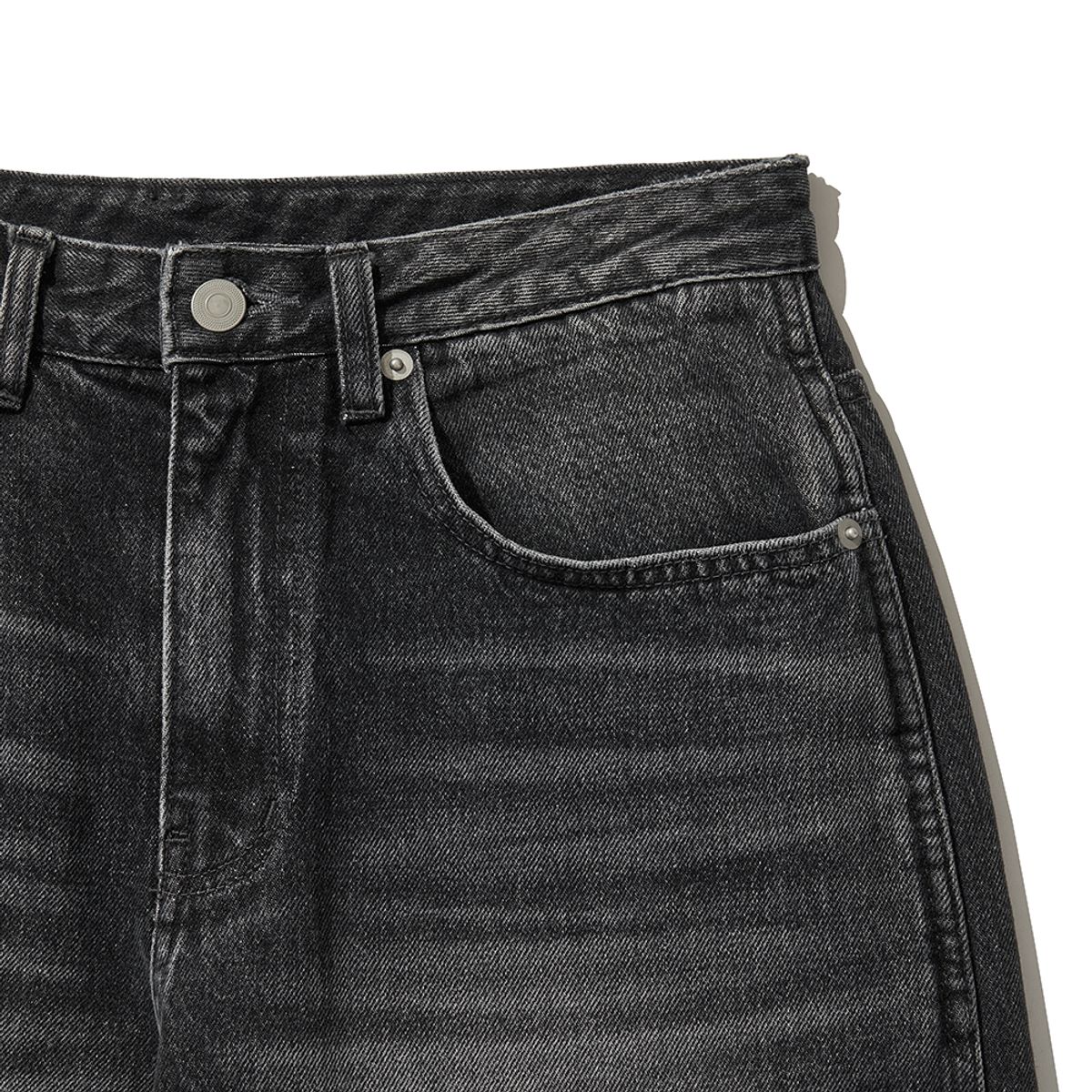 히즈핸더(HISHANDER) WASHED WIDE DENIM PANTS BLACK