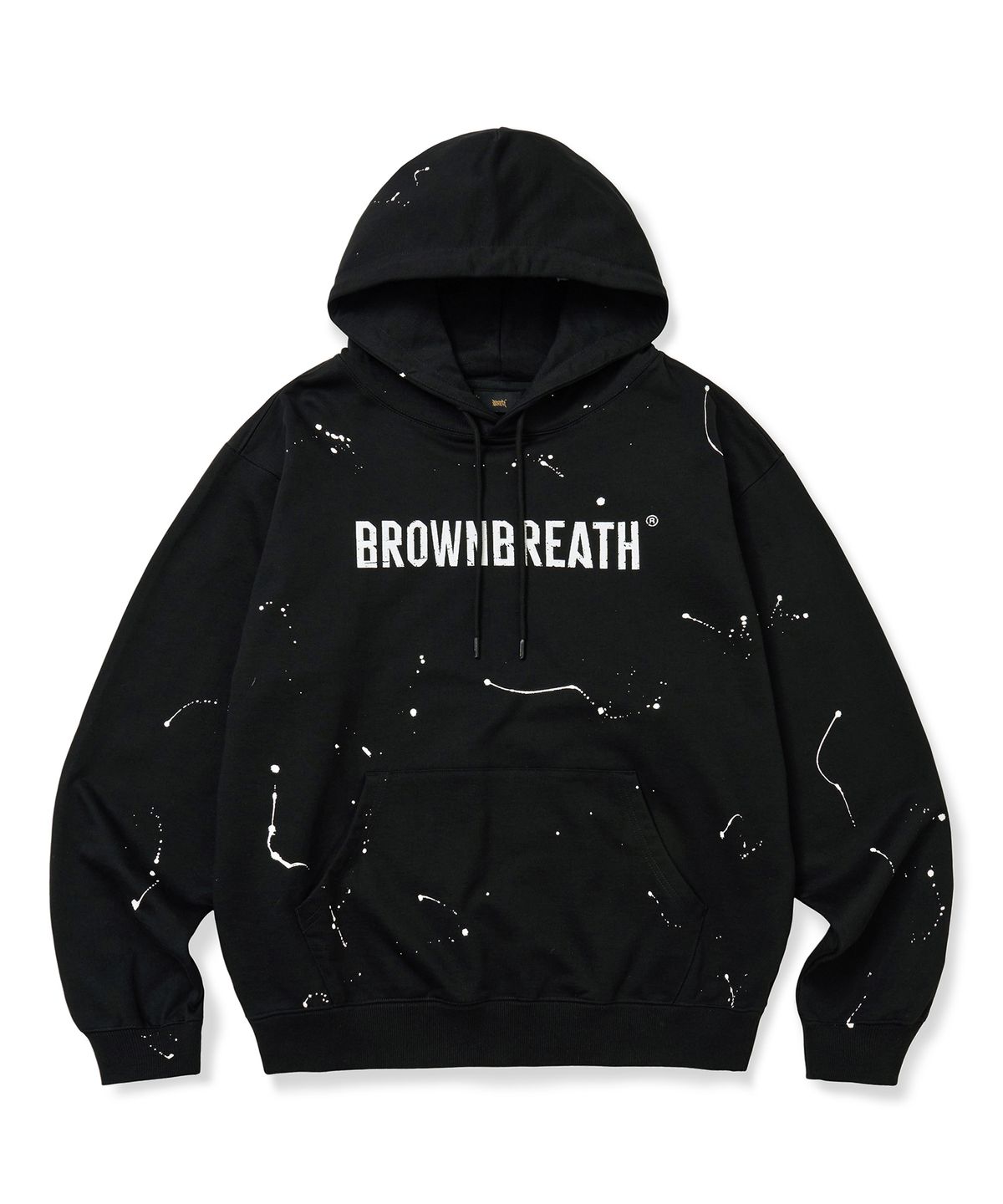 브라운브레스(BROWNBREATH) PAINTED HOODIE - BLACK