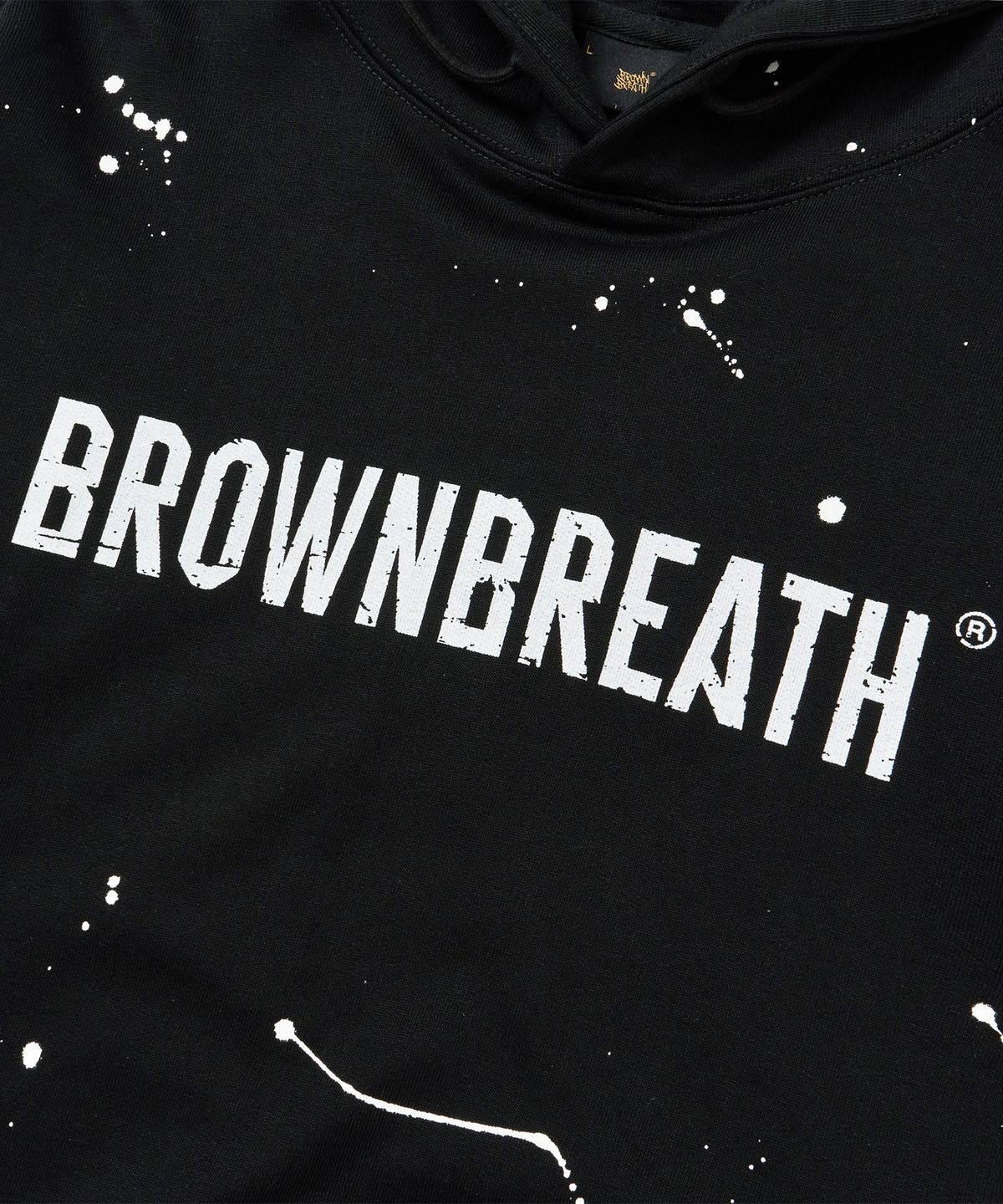 브라운브레스(BROWNBREATH) PAINTED HOODIE - BLACK