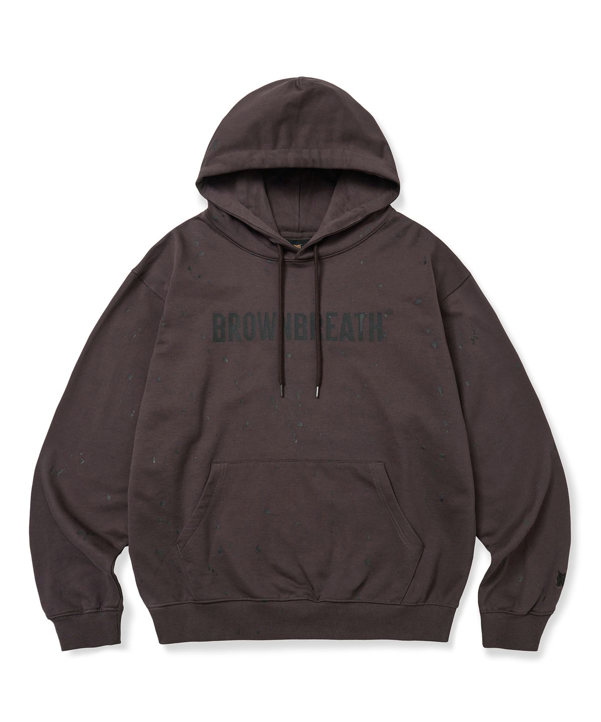 브라운브레스(BROWNBREATH) PAINTED HOODIE - DARK BROWN