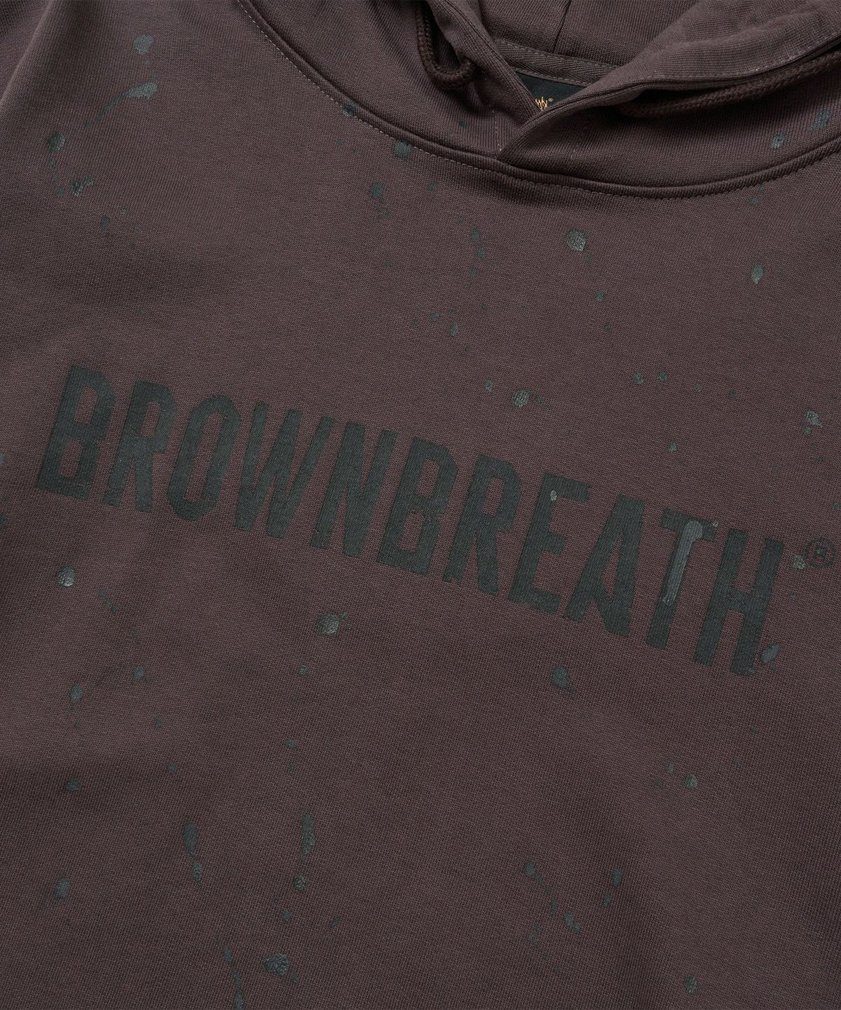 브라운브레스(BROWNBREATH) PAINTED HOODIE - DARK BROWN