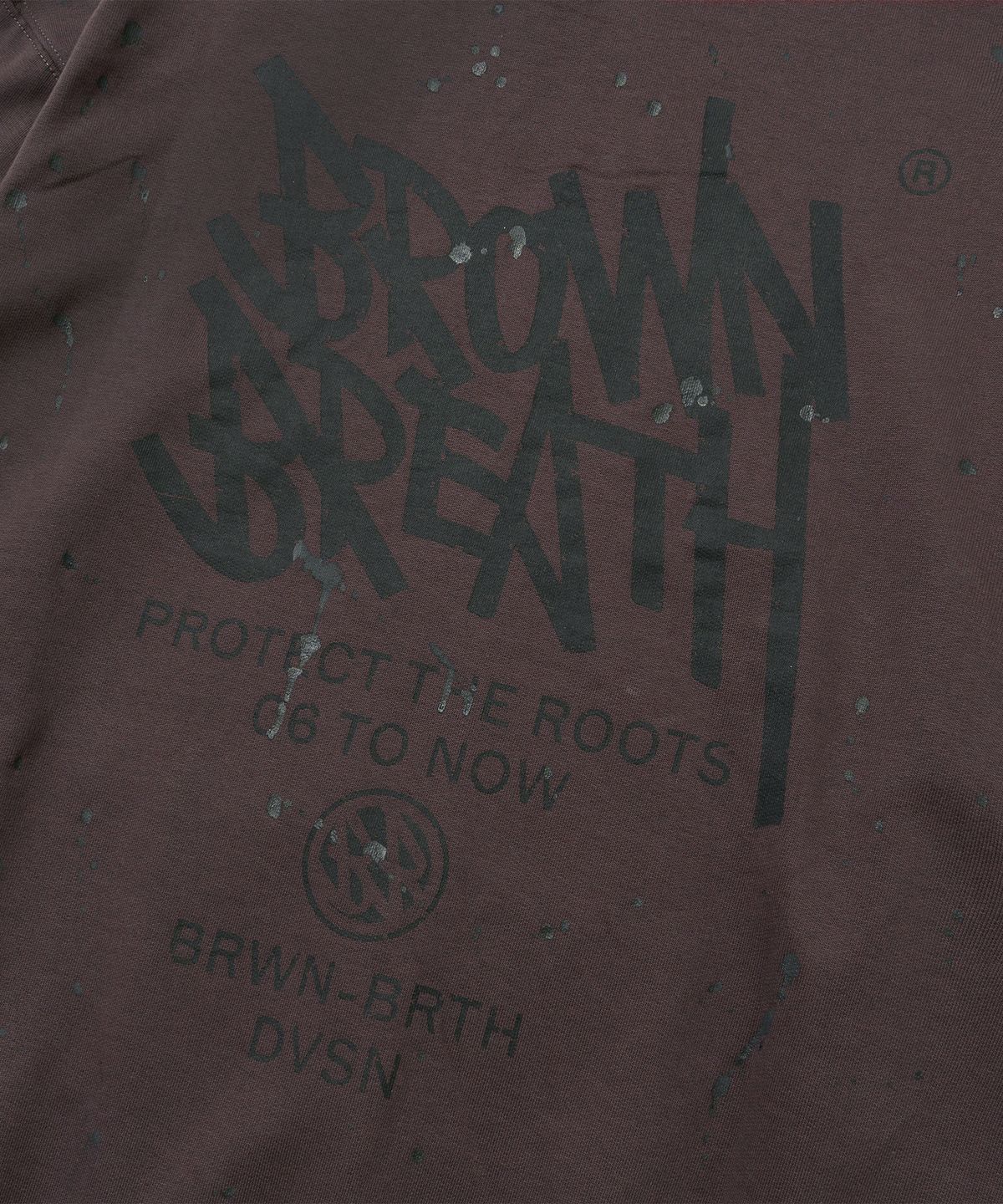 브라운브레스(BROWNBREATH) PAINTED HOODIE - DARK BROWN