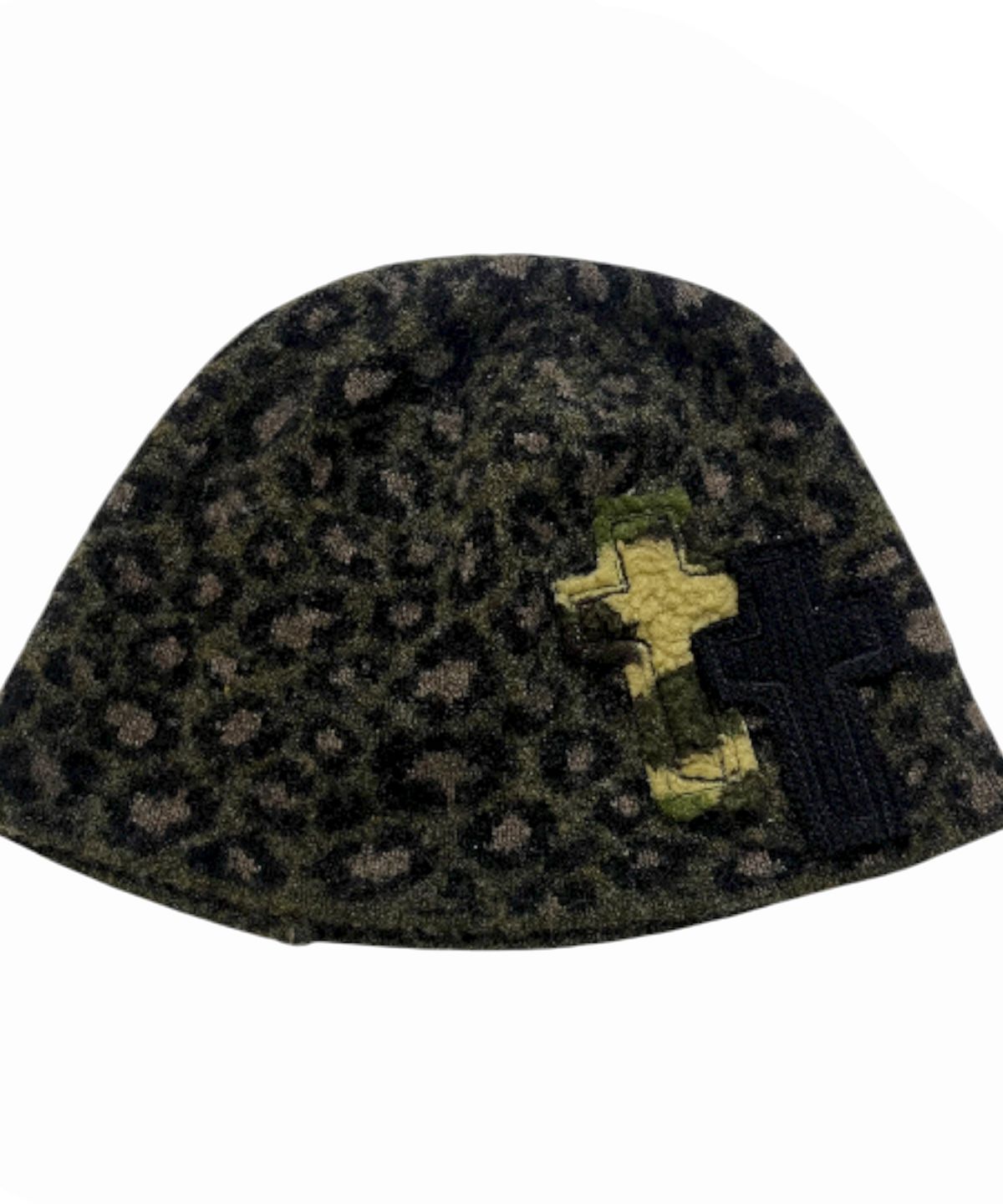 스케이터락(SK8ER ROCK) Cross Leopard Jacquard Beanie ((khaki))