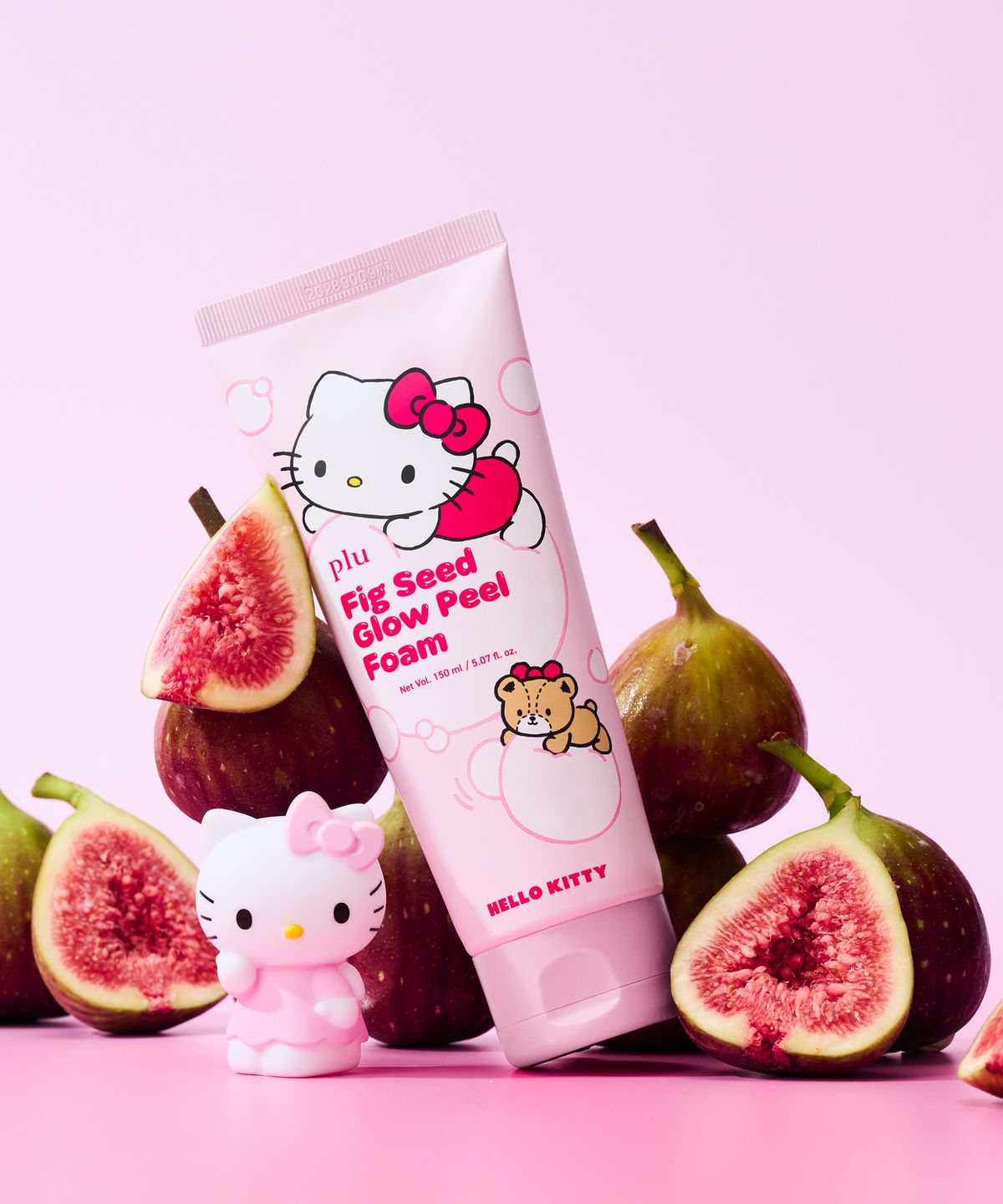 플루(PLU) 산리오 헬로키티 피그 씨드 글로우 필 폼 150ml+세안밴드