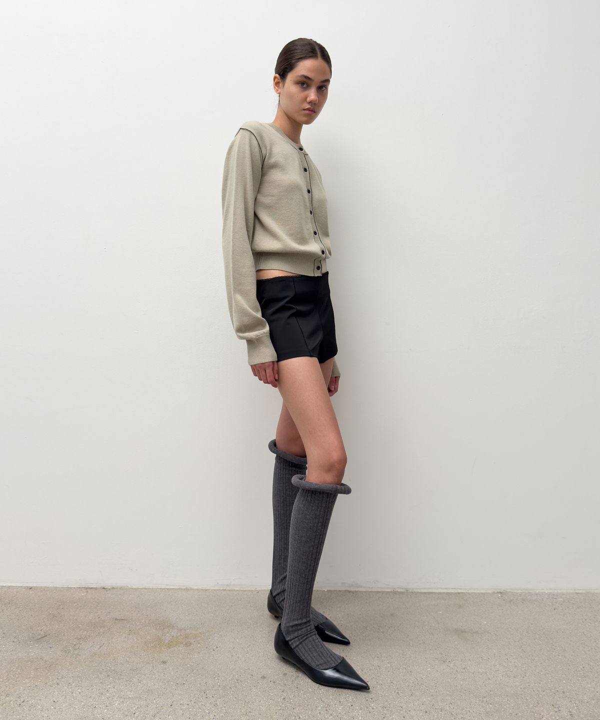 다이애그널(DIAGONAL) STITCH KNIT CARDIGAN (beige)
