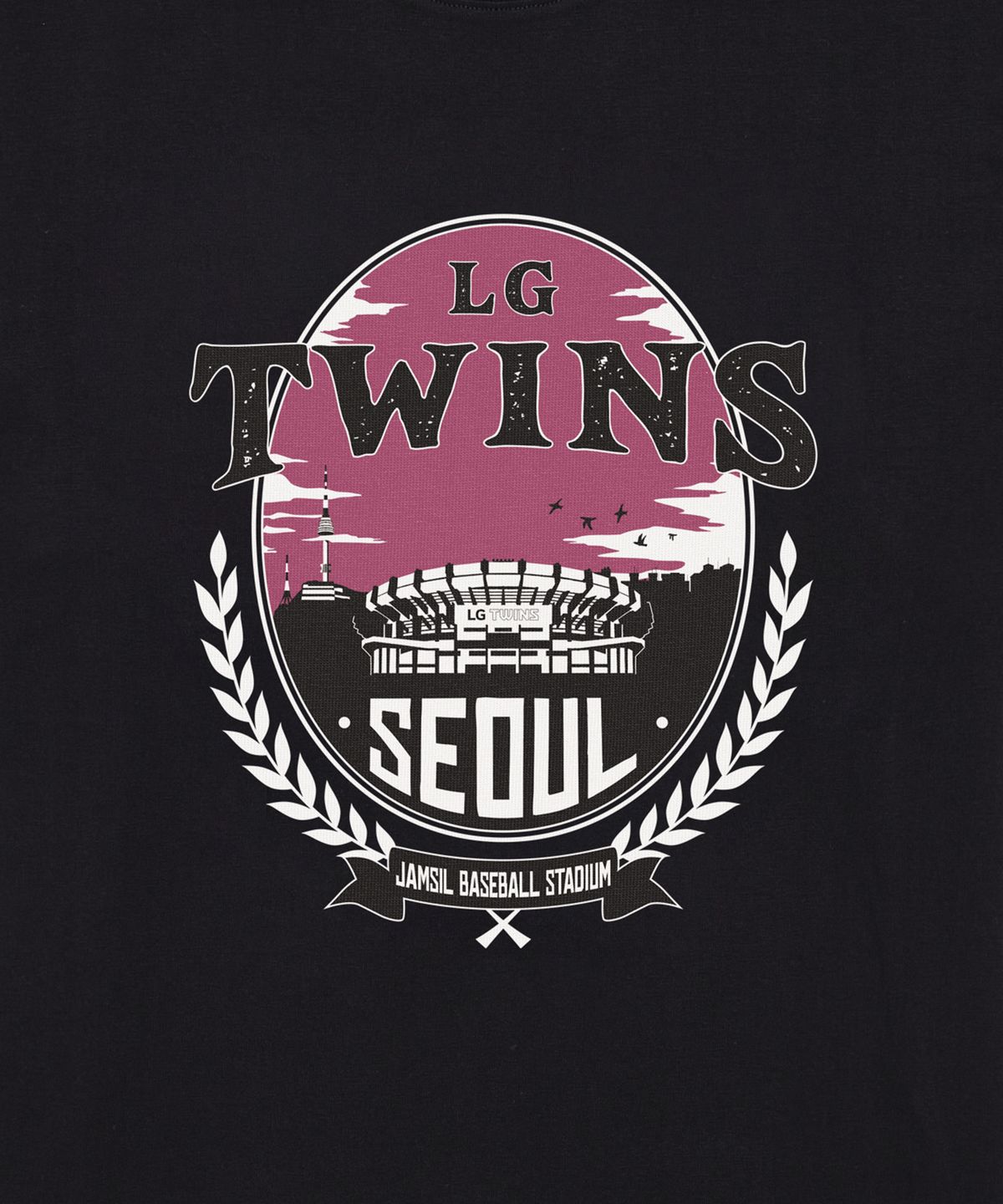 한국야구위원회(KBO) 무신사 x KBO 볼파크 Ver.2 반소매 티셔츠 블랙 [서울 LG 트윈스]