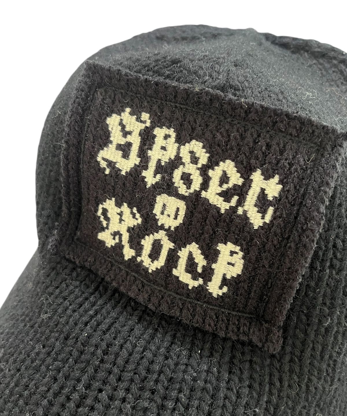 스케이터락(SK8ER ROCK) Patchwork Knit Ball Cap ((black))