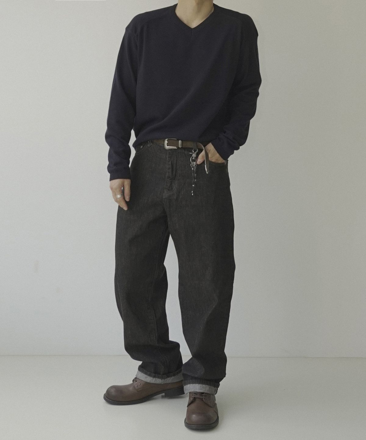 시도(SIIIIDO) EVERYWHERE FRONT CT LINE V NECK KNIT #3