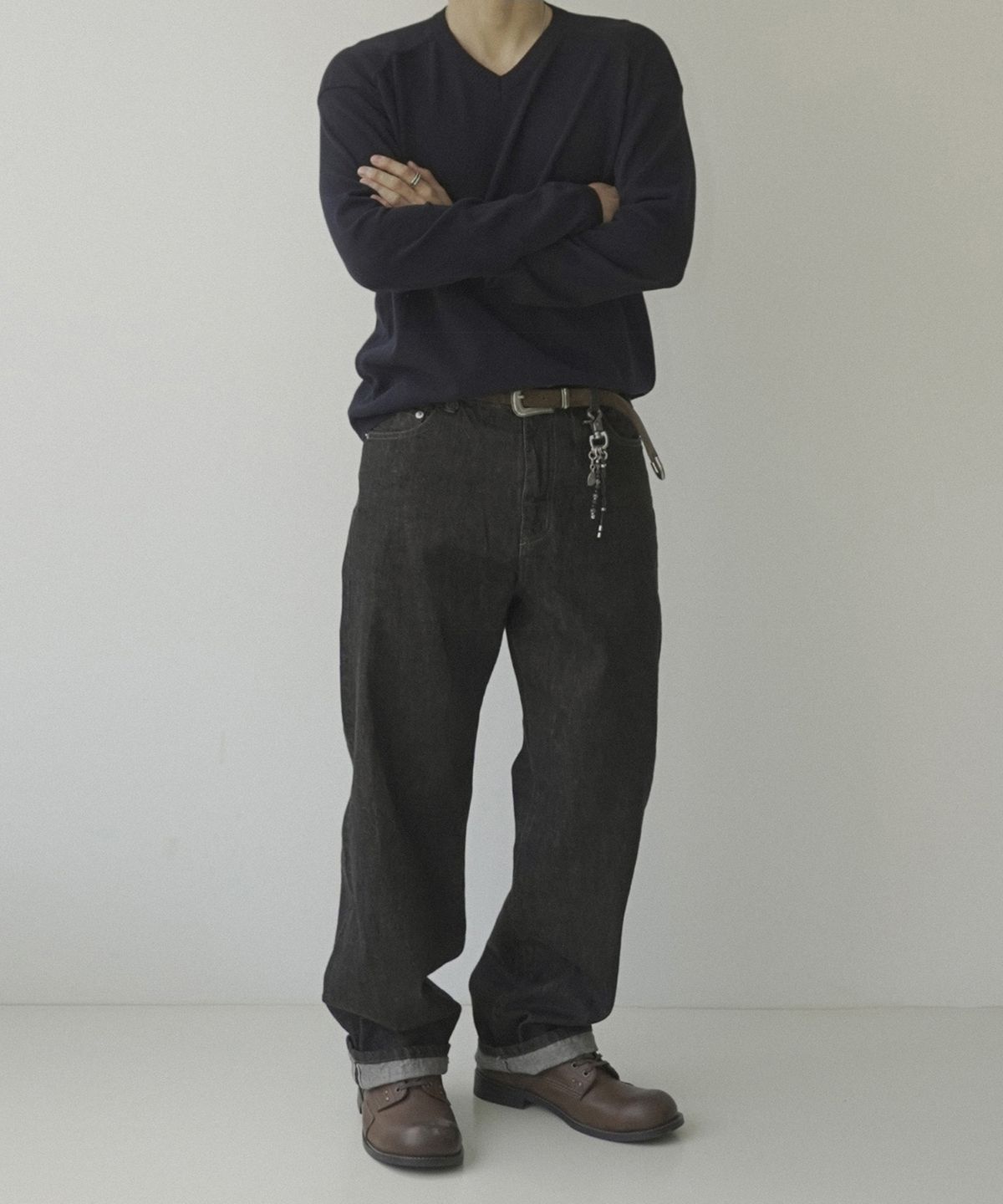 시도(SIIIIDO) EVERYWHERE FRONT CT LINE V NECK KNIT #3