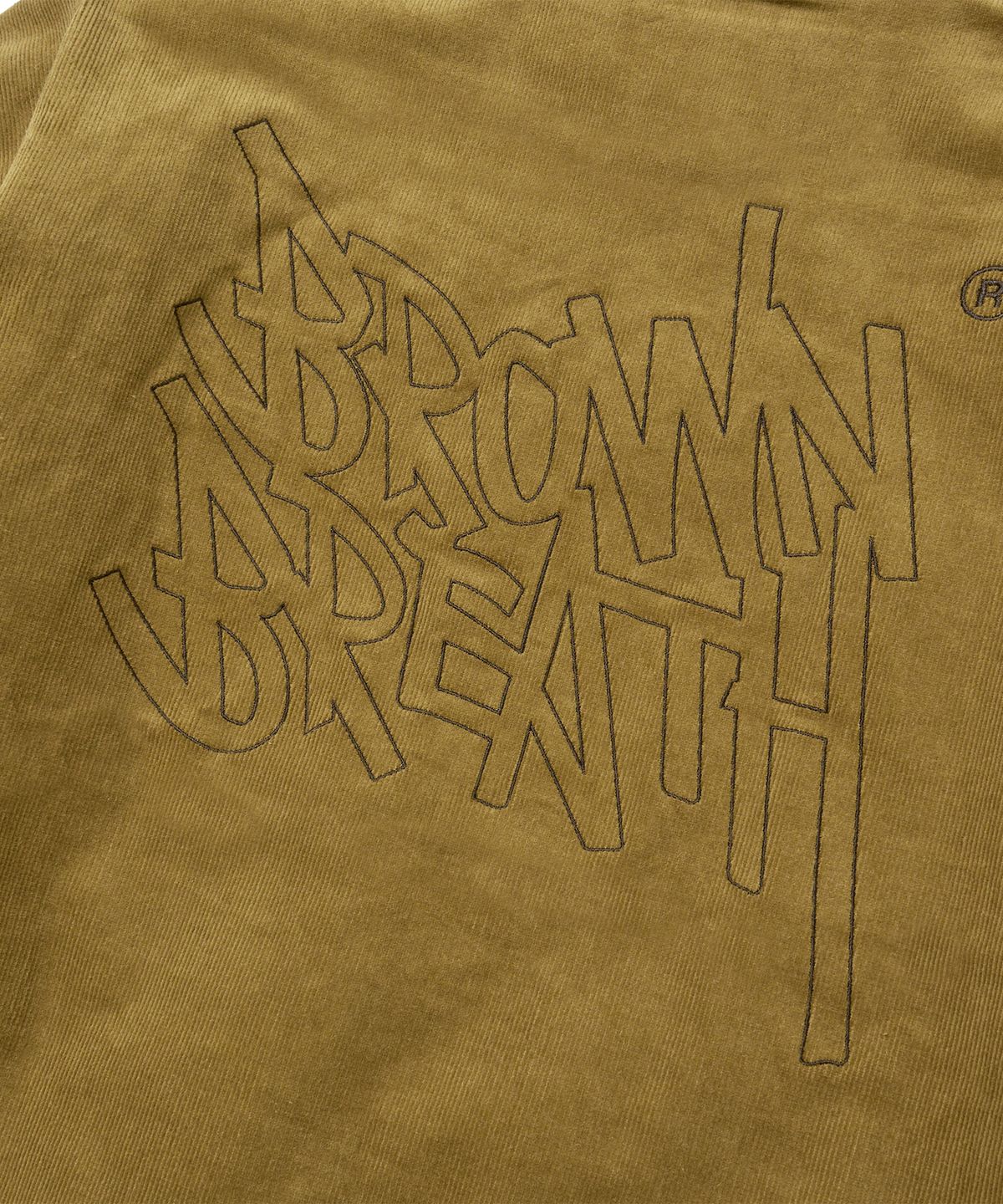 브라운브레스(BROWNBREATH) TAG CORDUROY PADDED HOOD ZIP UP - BEIGE