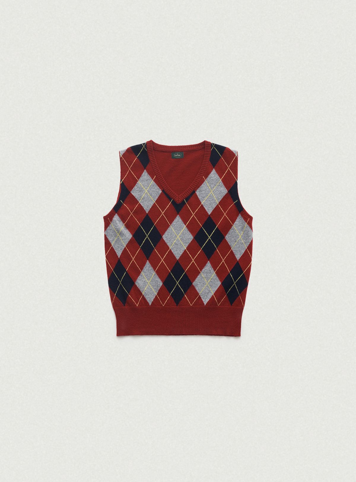 더바넷(THEBARNNET) Caden Argyle Knit Vest_Burgundy
