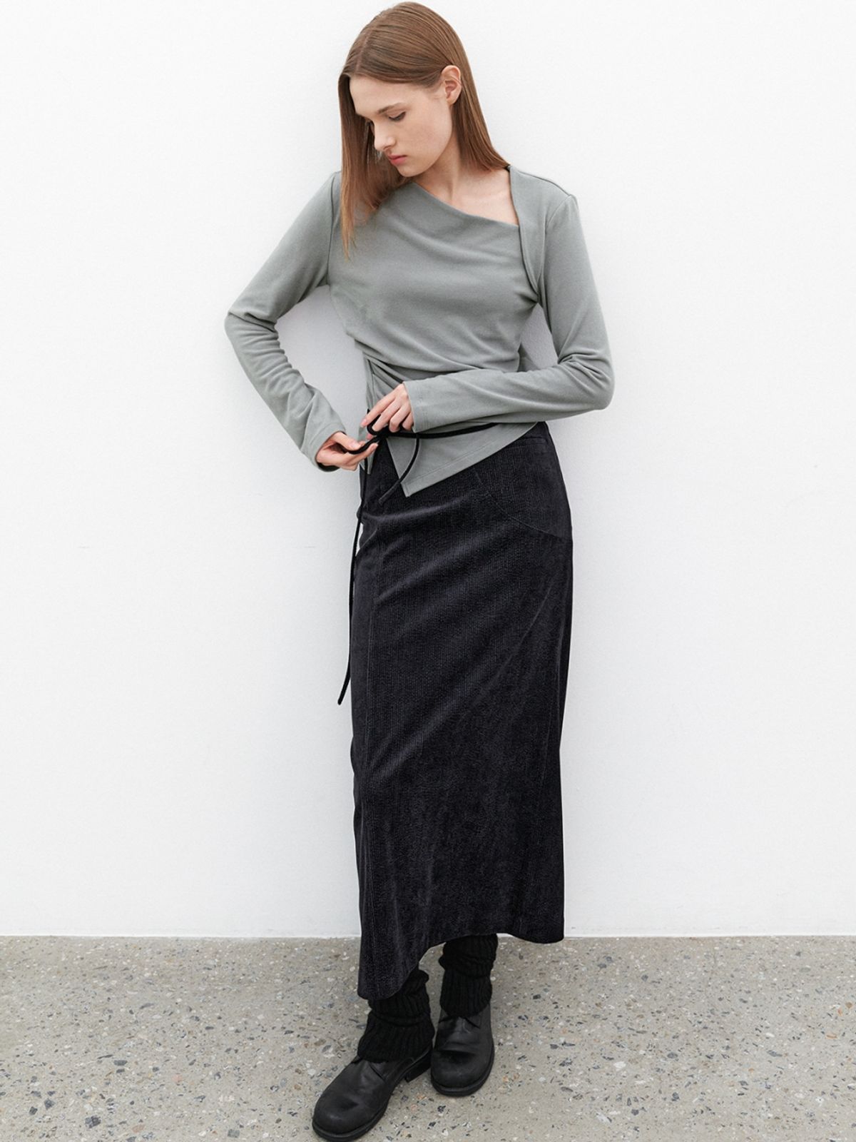 아틀리에 나인(ATELIER NAIN) 코듀로이 스트링 맥시 스커트 S(SK-5064)