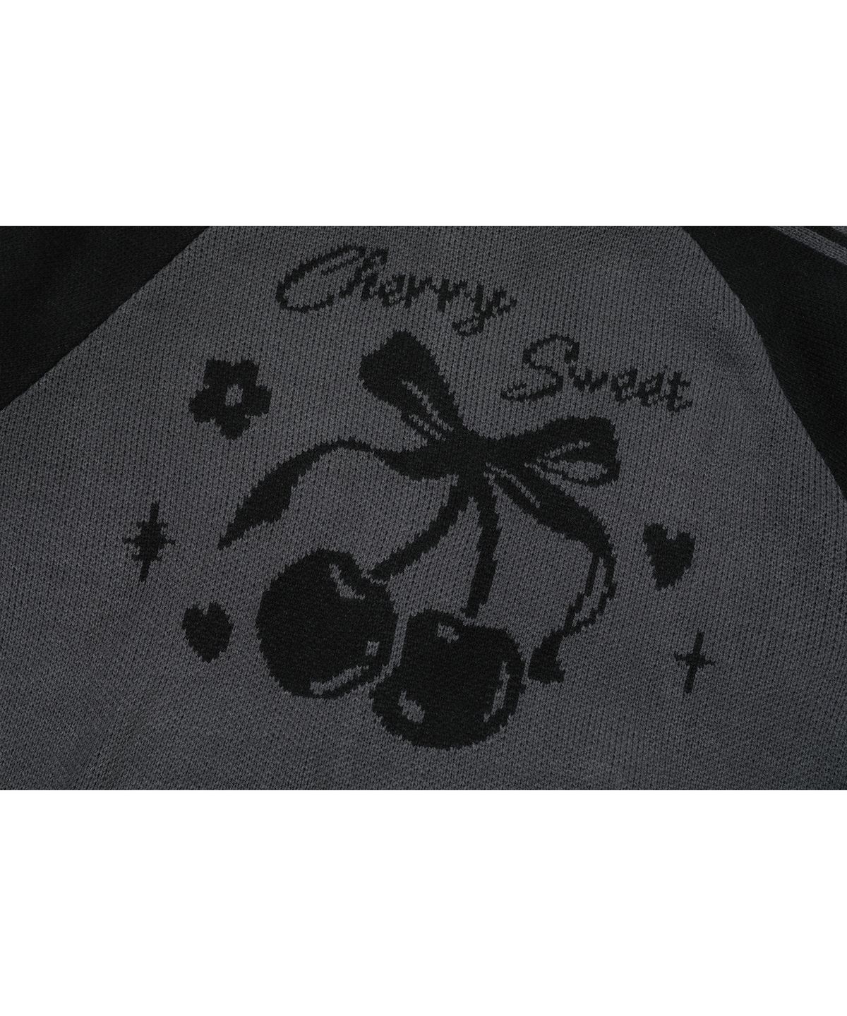 꼼파뇨(CPGN STUDIO) [2-WAY] 스윗 체리 니트 집업 블랙