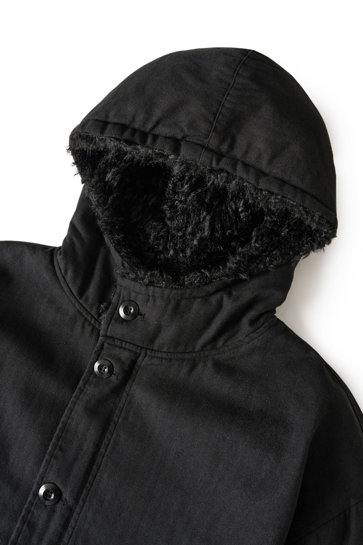 해칭룸(HATCHINGROOM) Hooded Mil Parka Black