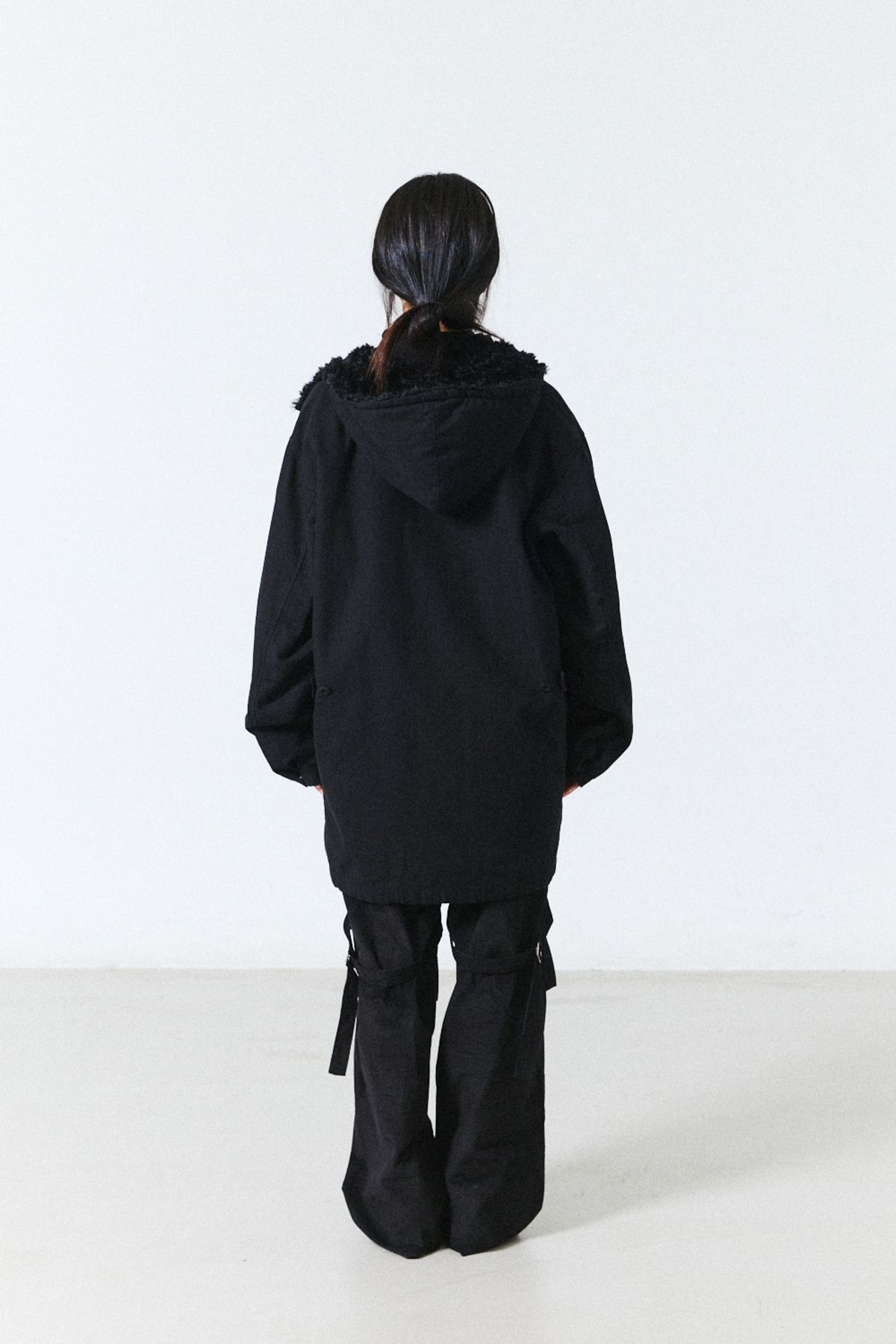 해칭룸(HATCHINGROOM) Hooded Mil Parka Black