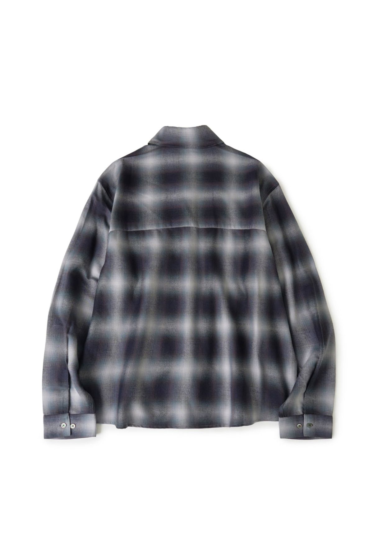 해칭룸(HATCHINGROOM) Regular Shirt Ombre Check Blue/Grey
