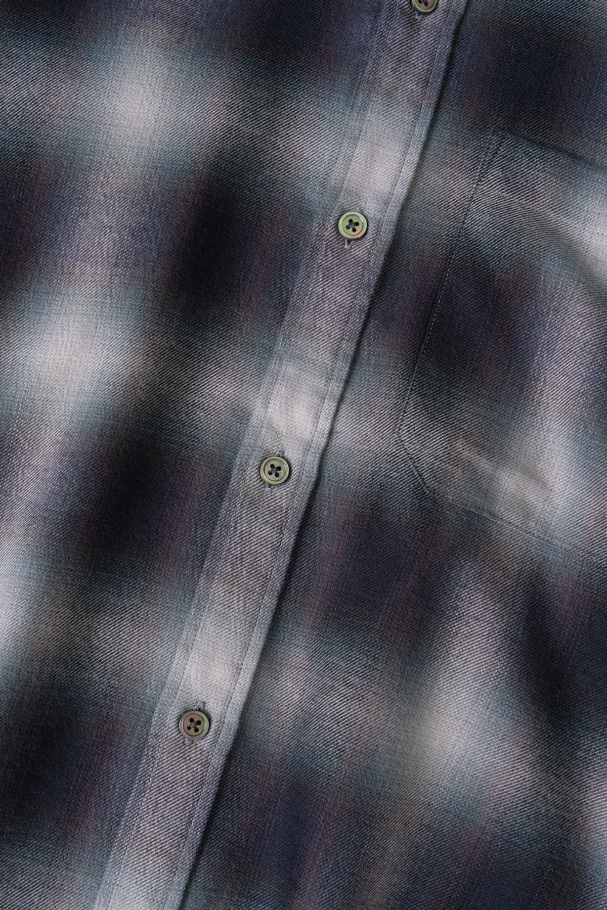 해칭룸(HATCHINGROOM) Regular Shirt Ombre Check Blue/Grey