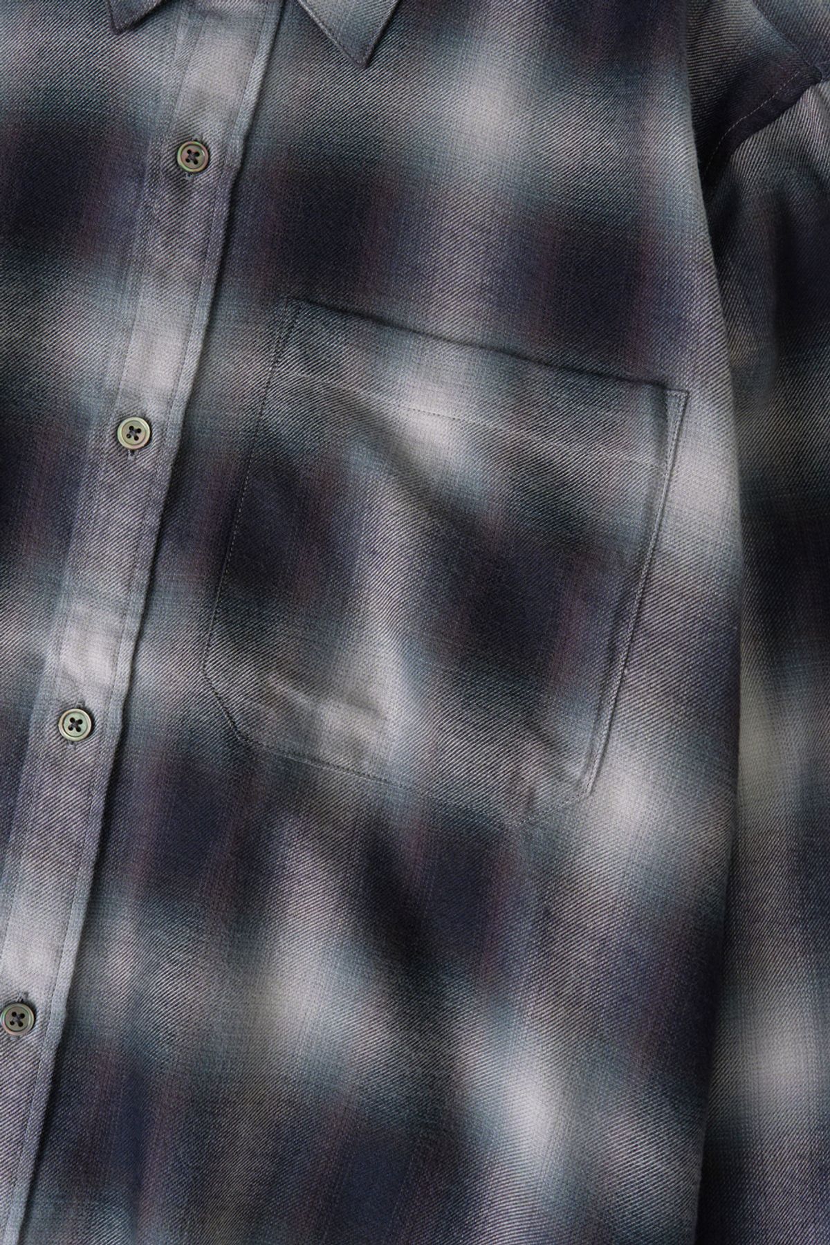 해칭룸(HATCHINGROOM) Regular Shirt Ombre Check Blue/Grey