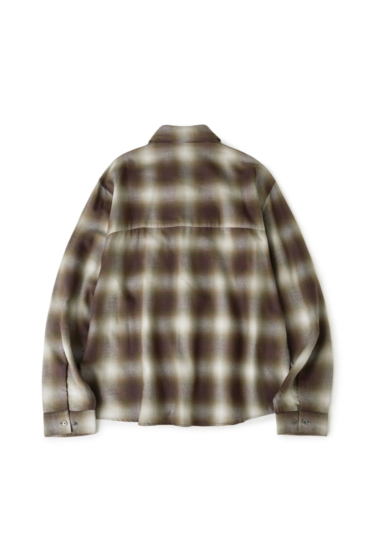 해칭룸(HATCHINGROOM) Regular Shirt Ombre Check Khaki/Brown
