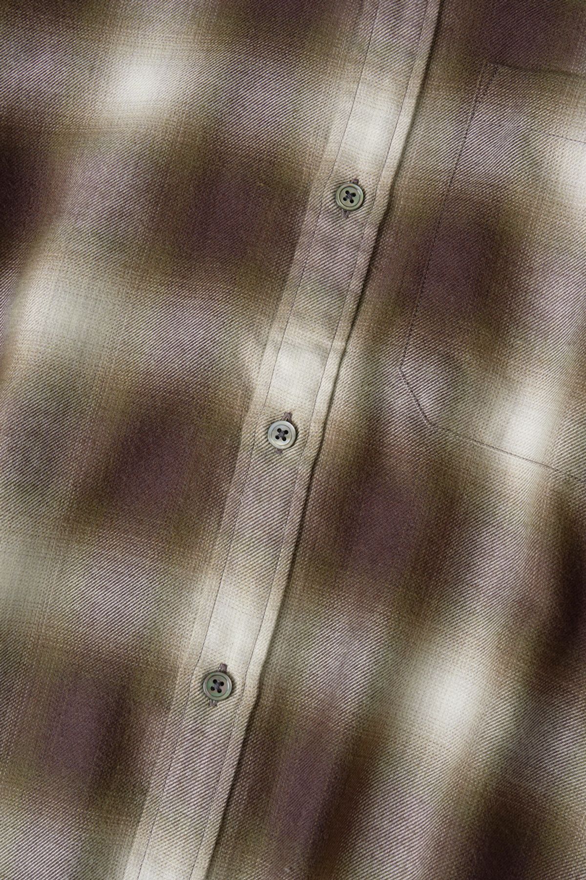 해칭룸(HATCHINGROOM) Regular Shirt Ombre Check Khaki/Brown