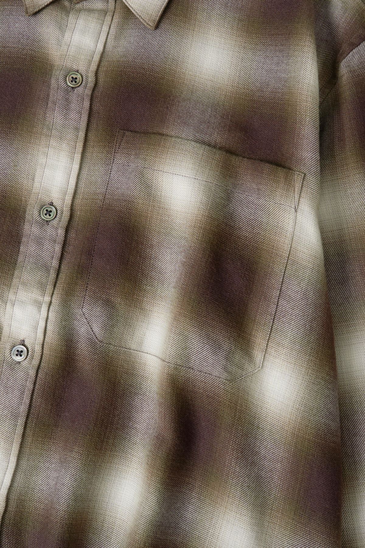 해칭룸(HATCHINGROOM) Regular Shirt Ombre Check Khaki/Brown