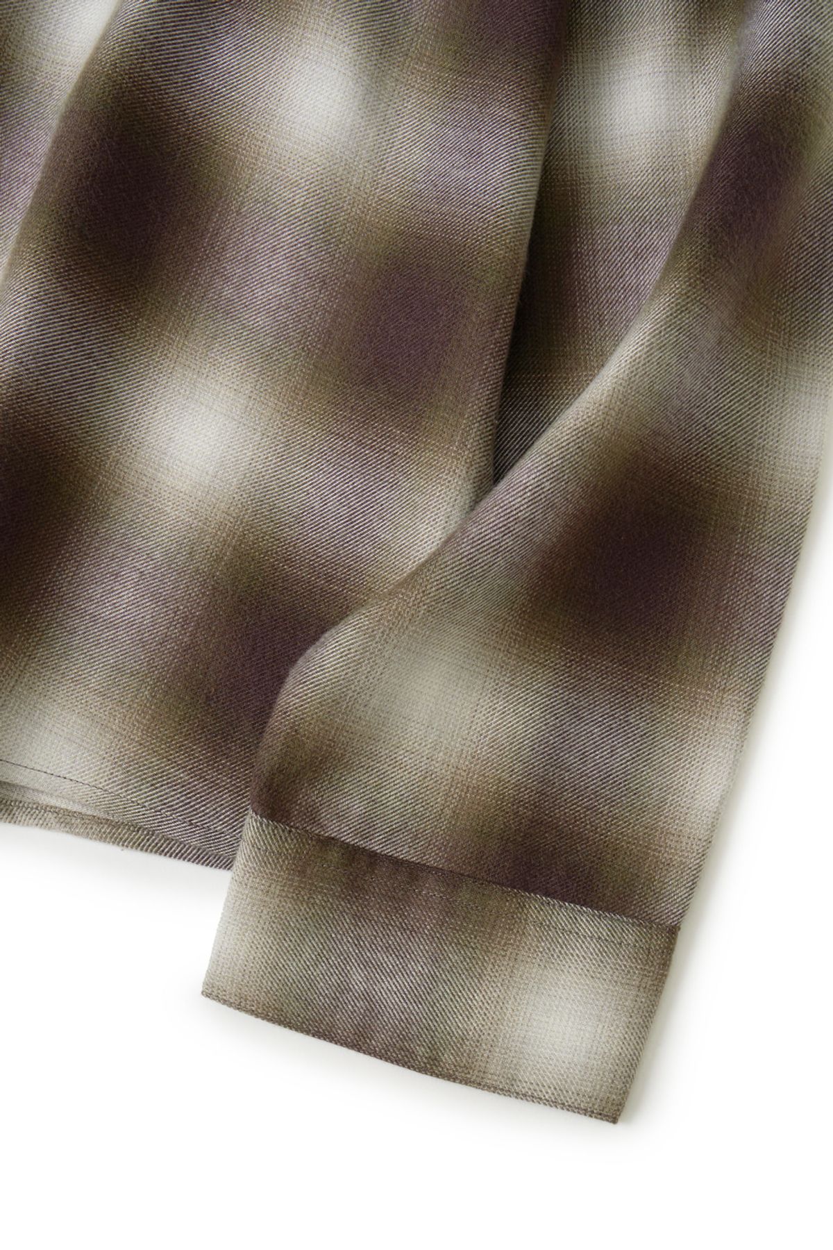 해칭룸(HATCHINGROOM) Regular Shirt Ombre Check Khaki/Brown