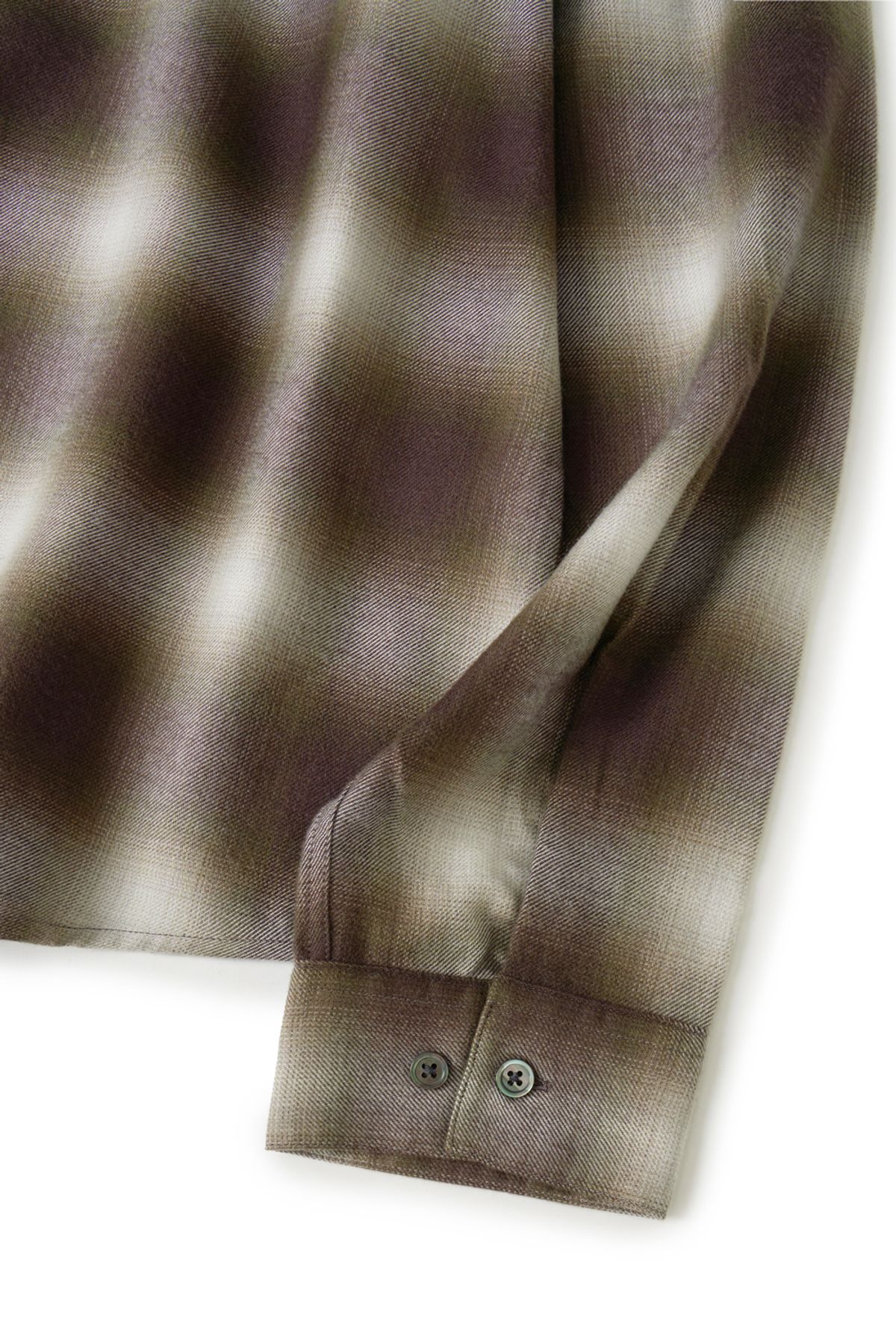 해칭룸(HATCHINGROOM) Regular Shirt Ombre Check Khaki/Brown