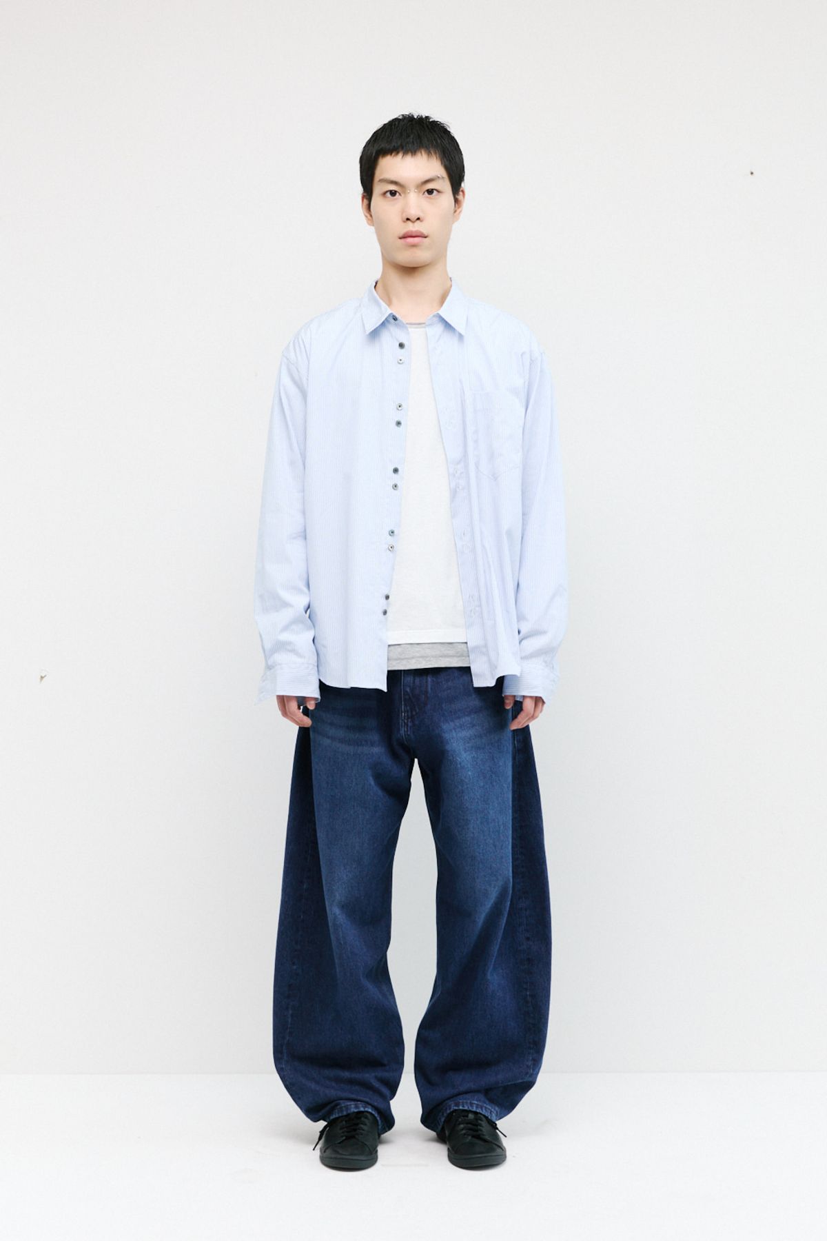 해칭룸(HATCHINGROOM) Rana Shirt Stripe Blue