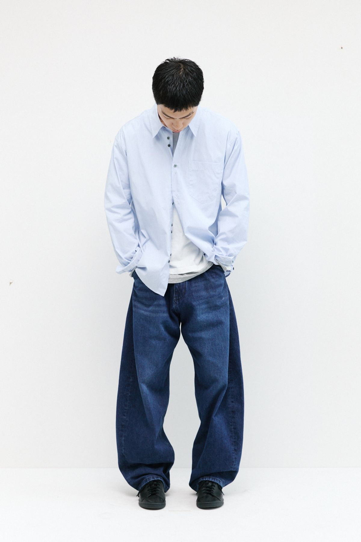 해칭룸(HATCHINGROOM) Rana Shirt Stripe Blue
