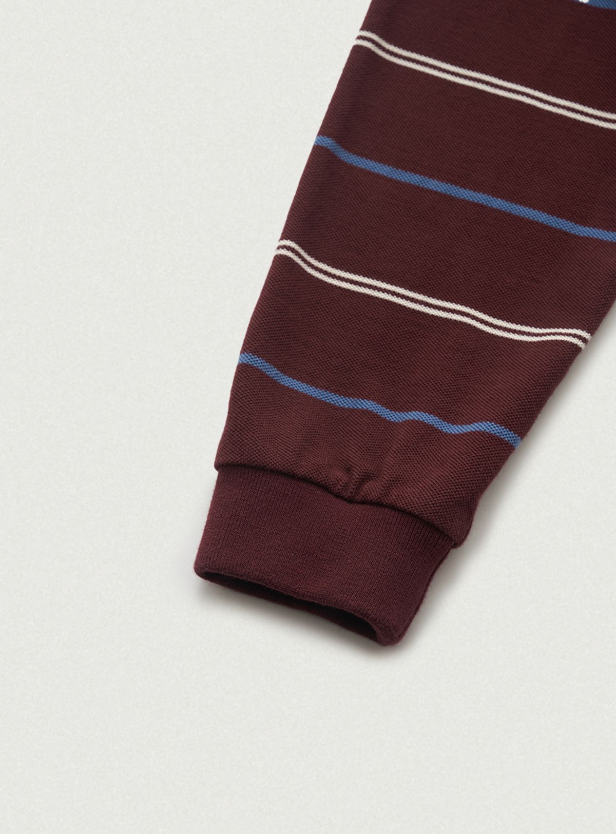 더바넷(THEBARNNET) Tonal Stripe Pique Shirt_Burgundy