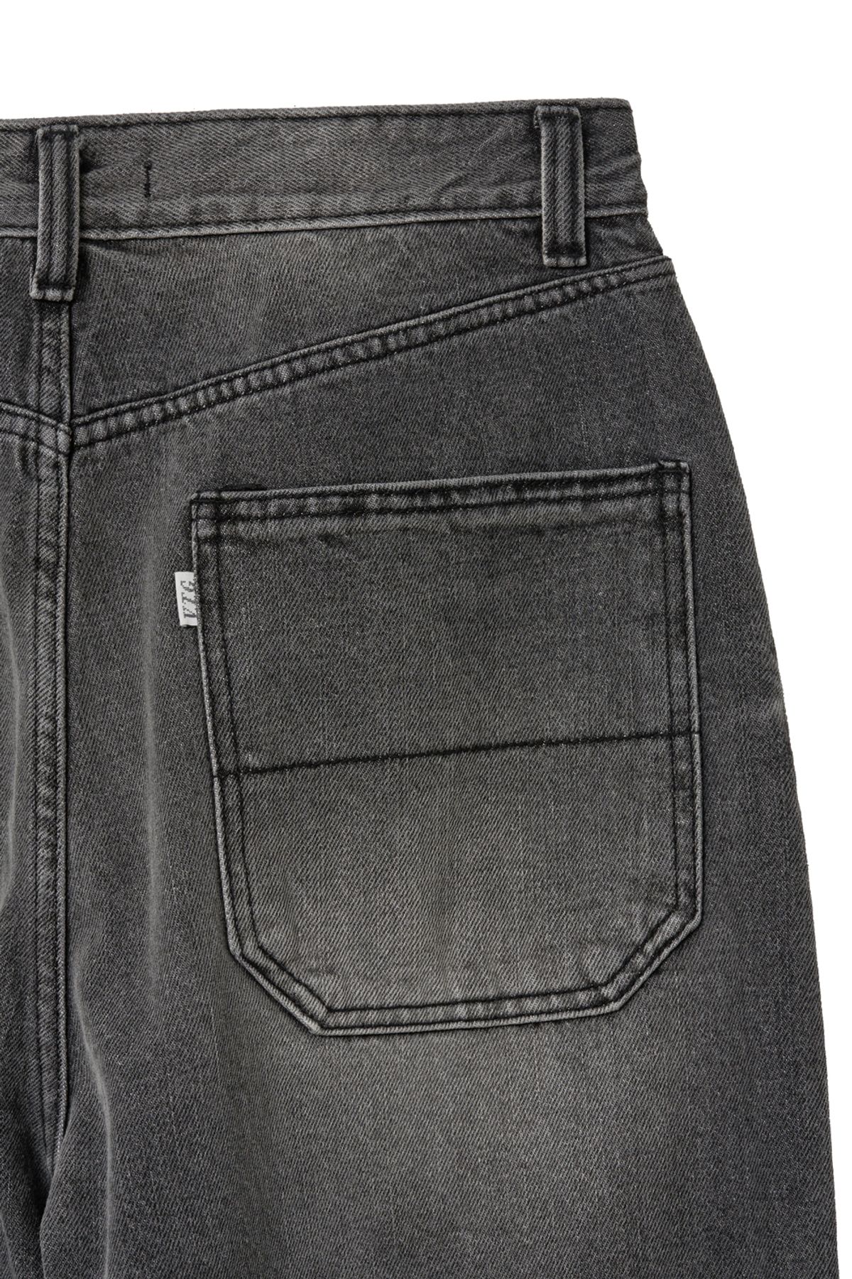 해칭룸(HATCHINGROOM) Flare Button Jeans Washed Black