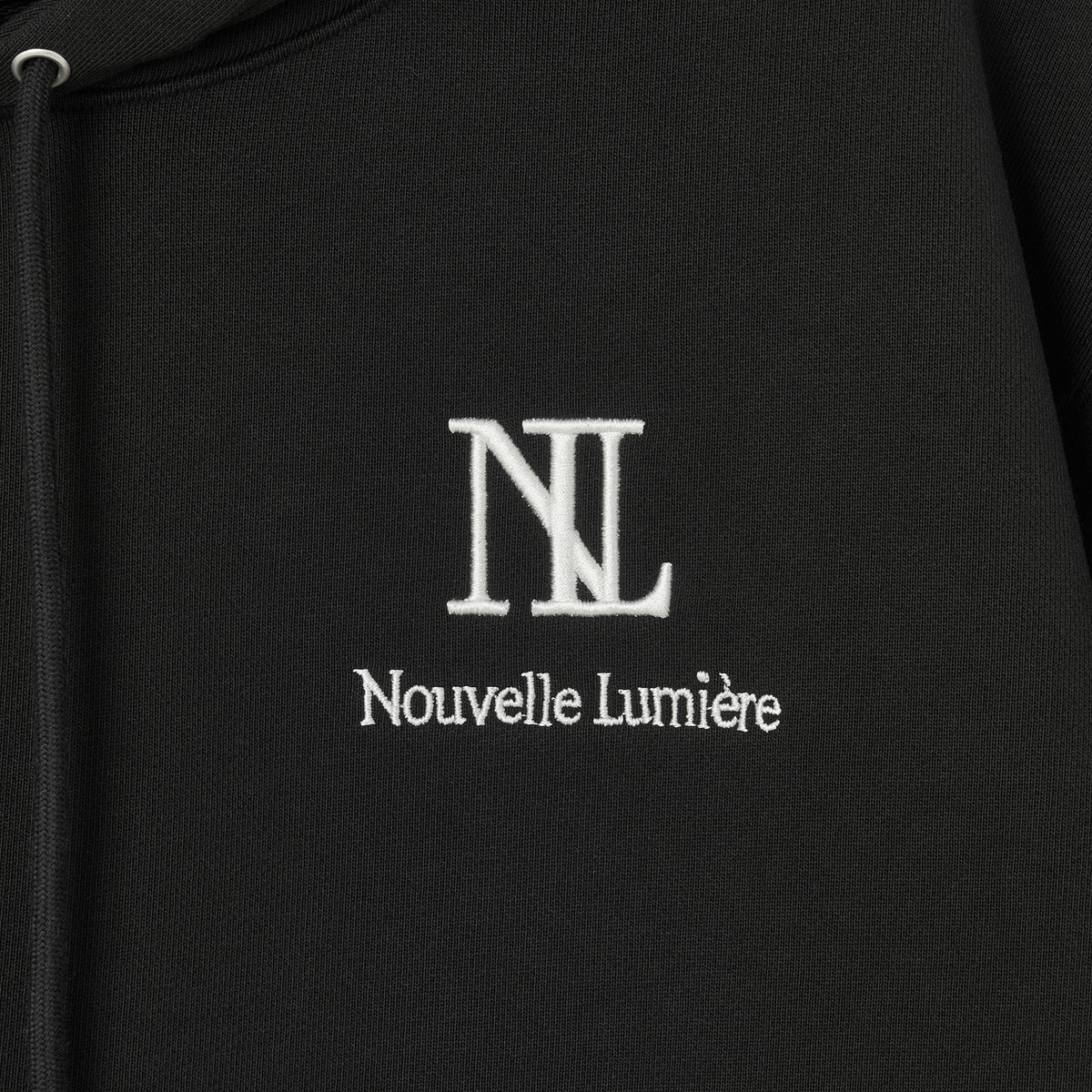 누벨르미에르(NOUVELLE LUMIERE) 시그니처 후드티 블랙와펜