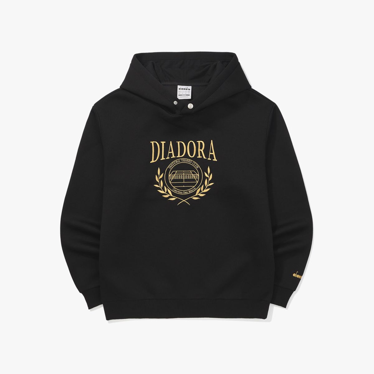 디아도라(diadora) 에어쿠션 후드티셔츠 BLACK