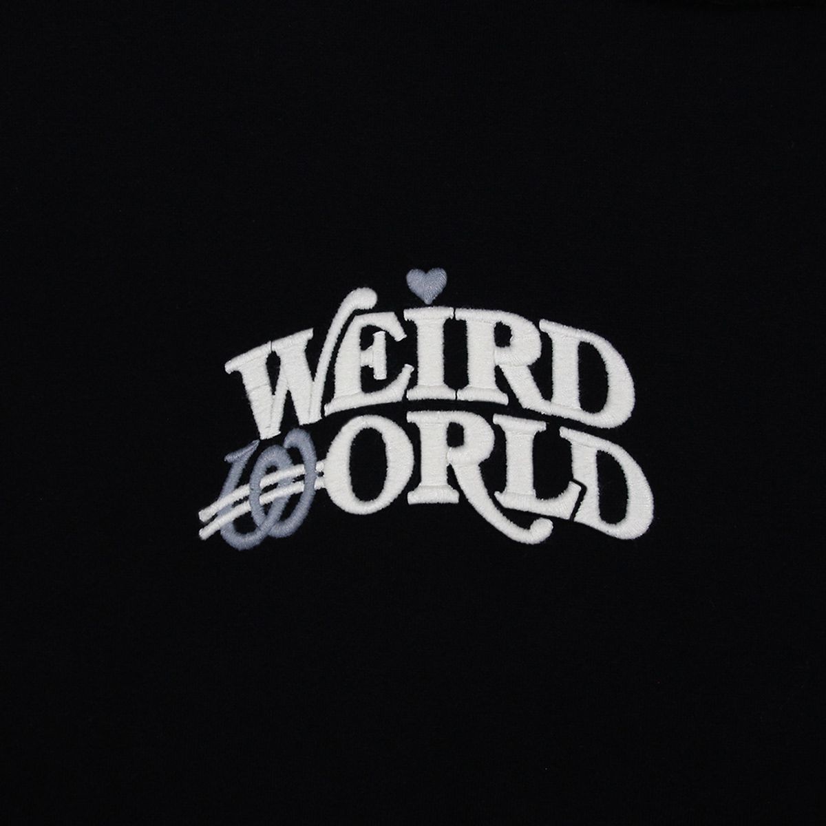 위얼드월드(WEIRDWORLD) 하트로고 헤비스웻 후디 블랙
