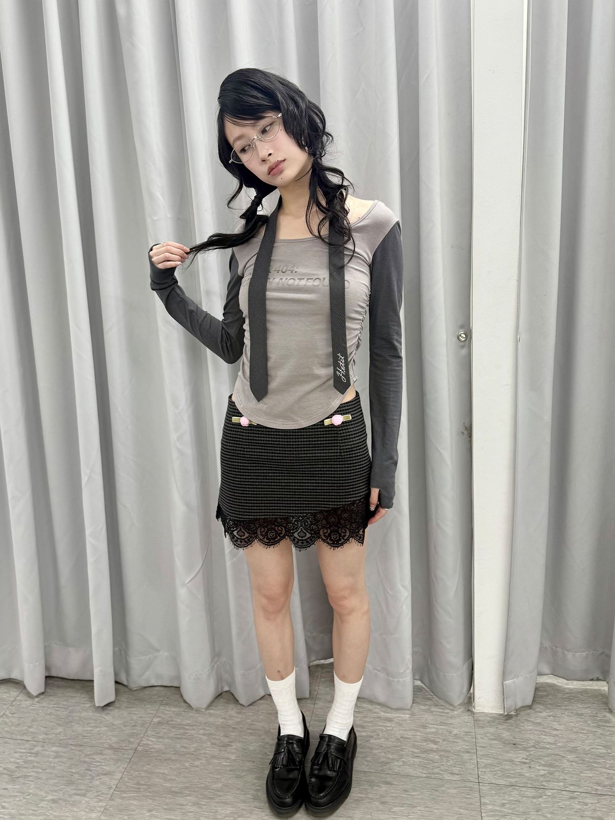 헤티(HETIT) 에러 404 셔링 워머 탑 (머드그레이)