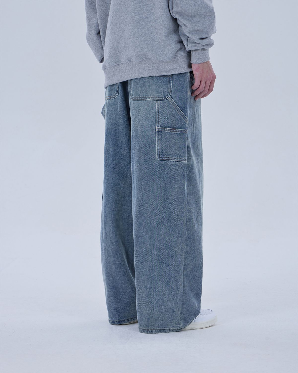 디스펑트(DYSFUNCT) KEY RING WASHING DENIM PANTS (LIGHT BLUE)