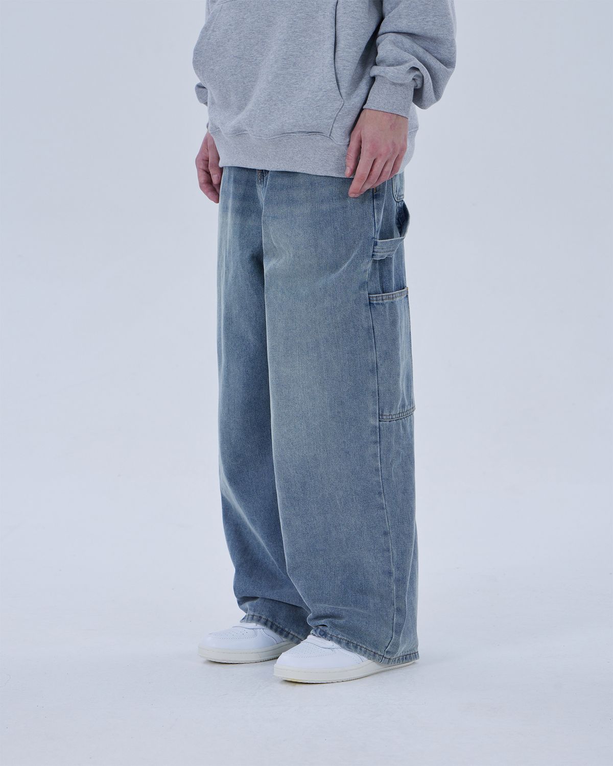 디스펑트(DYSFUNCT) KEY RING WASHING DENIM PANTS (LIGHT BLUE)