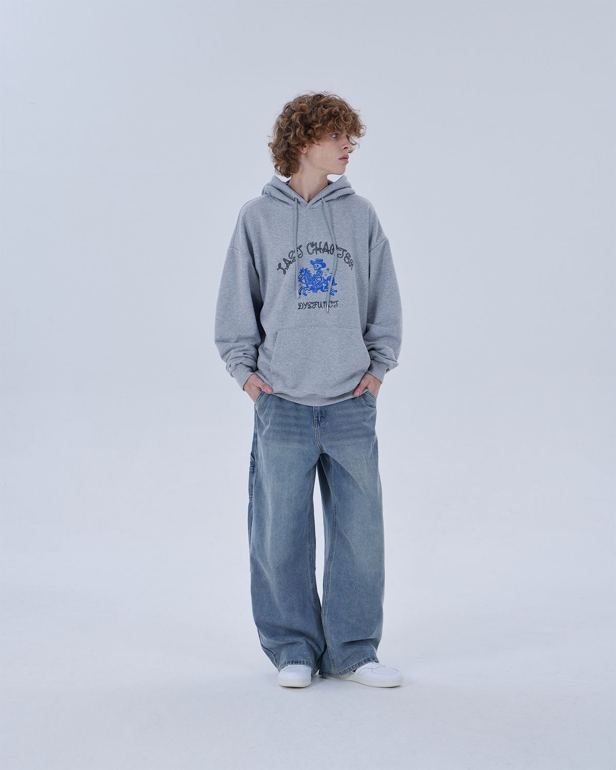 디스펑트(DYSFUNCT) KEY RING WASHING DENIM PANTS (LIGHT BLUE)