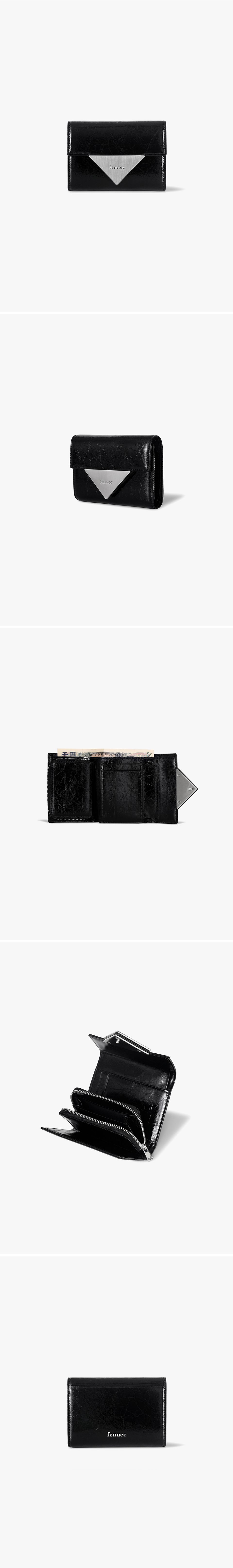 MUSINSA | fennec TRIANGLE DOZI WALLET - BLACK