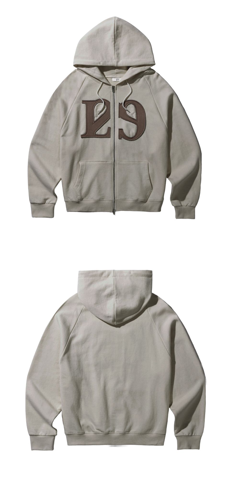 ILLIGO 129 Logo Patch Hood Zip-Up ライトグレー MUSINSA | ILLIGO 129 Logo Patch Hood Zip-Up Light Gray