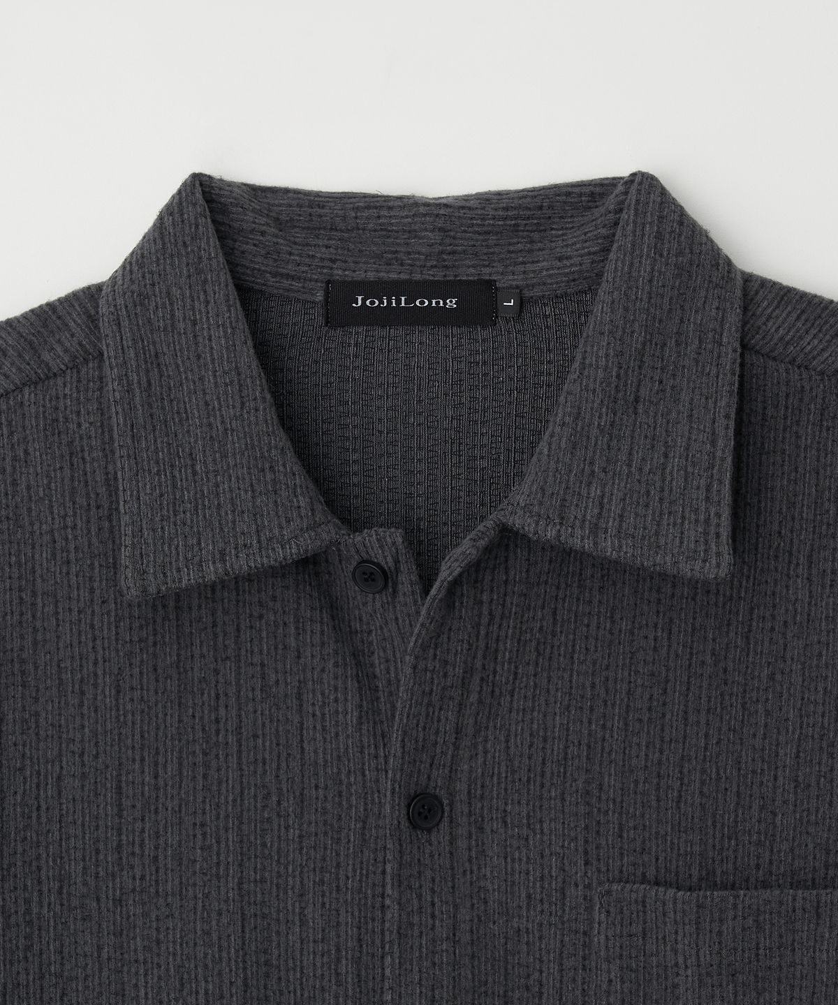 조질롱(JOJILONG) JN313 Soft Velvet Rib Shirt - CHARCOAL
