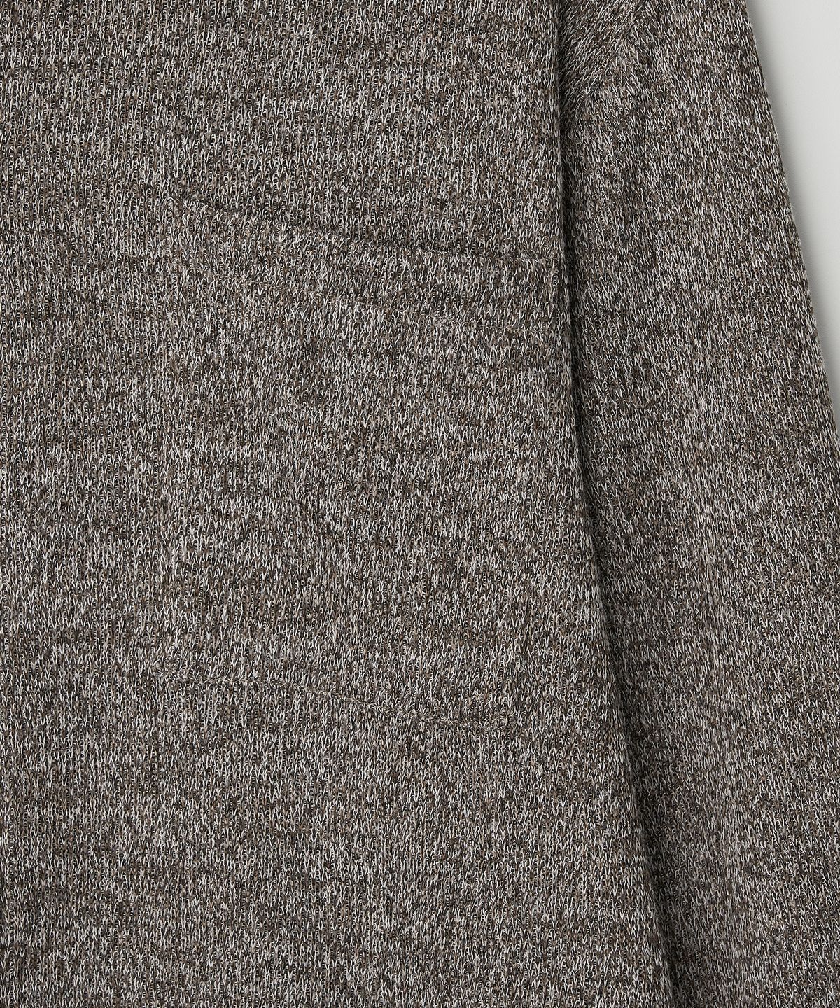 조질롱(JOJILONG) JN315 Herringbone Knit Cardigan Shirt - MOCHA MELANGE