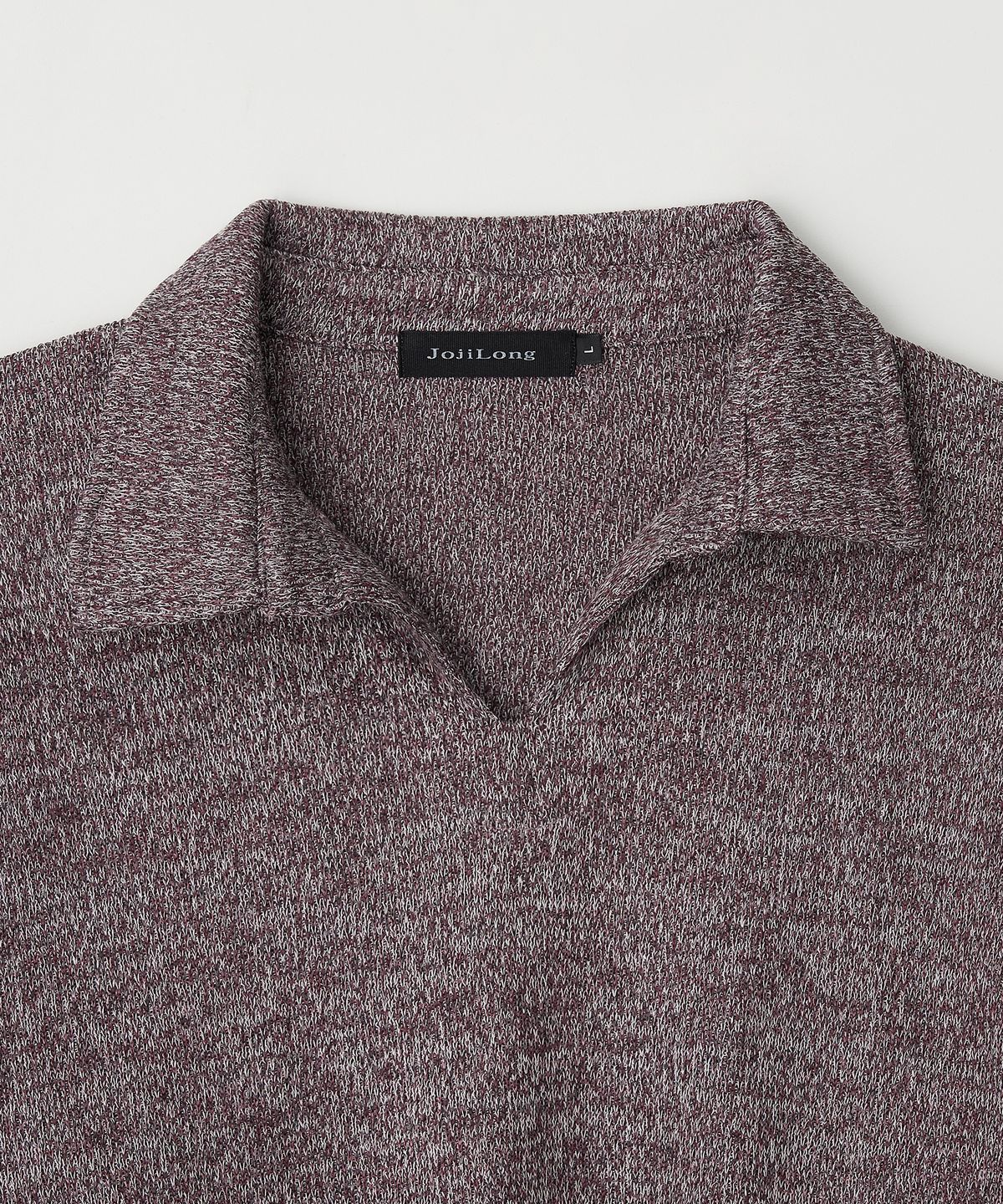 조질롱(JOJILONG) JN318 Herringbone Knit Pullover - WINE MELANGE