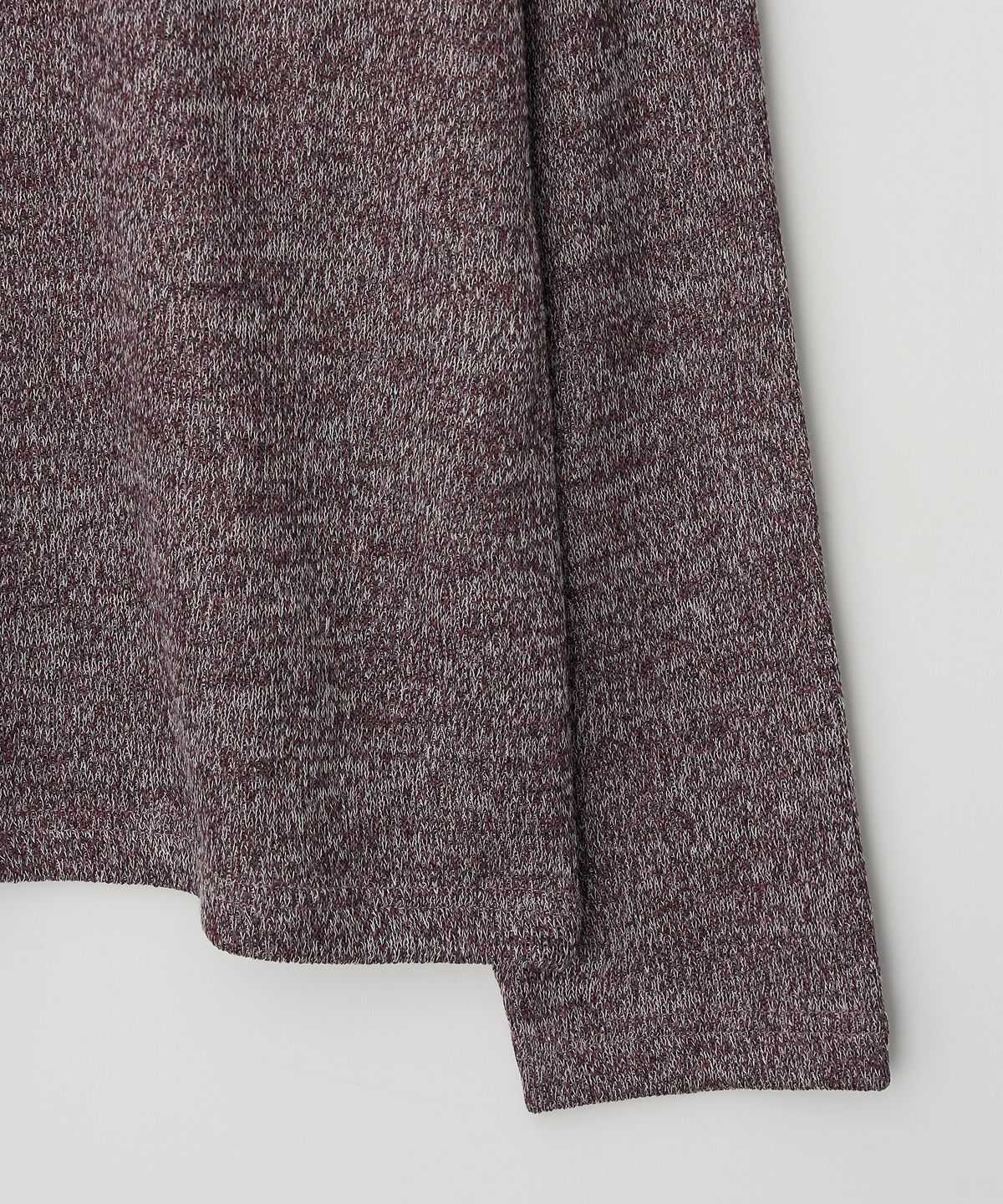조질롱(JOJILONG) JN318 Herringbone Knit Pullover - WINE MELANGE