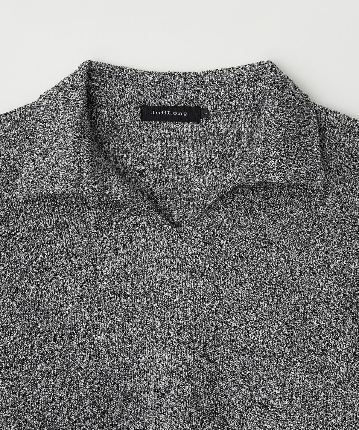 조질롱(JOJILONG) JN318 Herringbone Knit Pullover - DARK GREY MELANGE