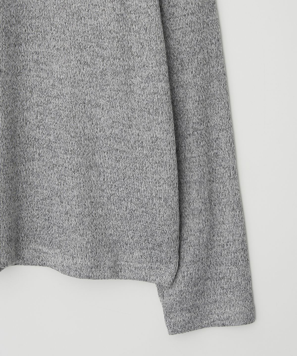 조질롱(JOJILONG) JN318 Herringbone Knit Pullover - LIGHT GREY MELANGE