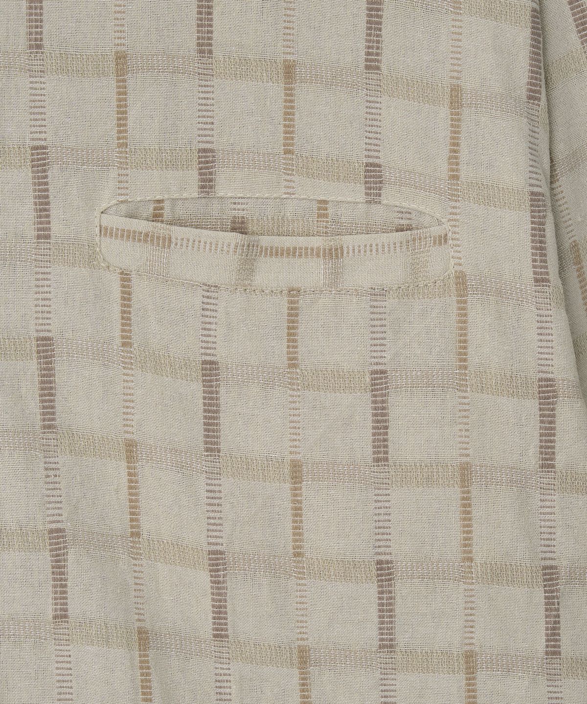 조질롱(JOJILONG) JN326 Welt Pocket Check Shirt - OATMEAL GRID