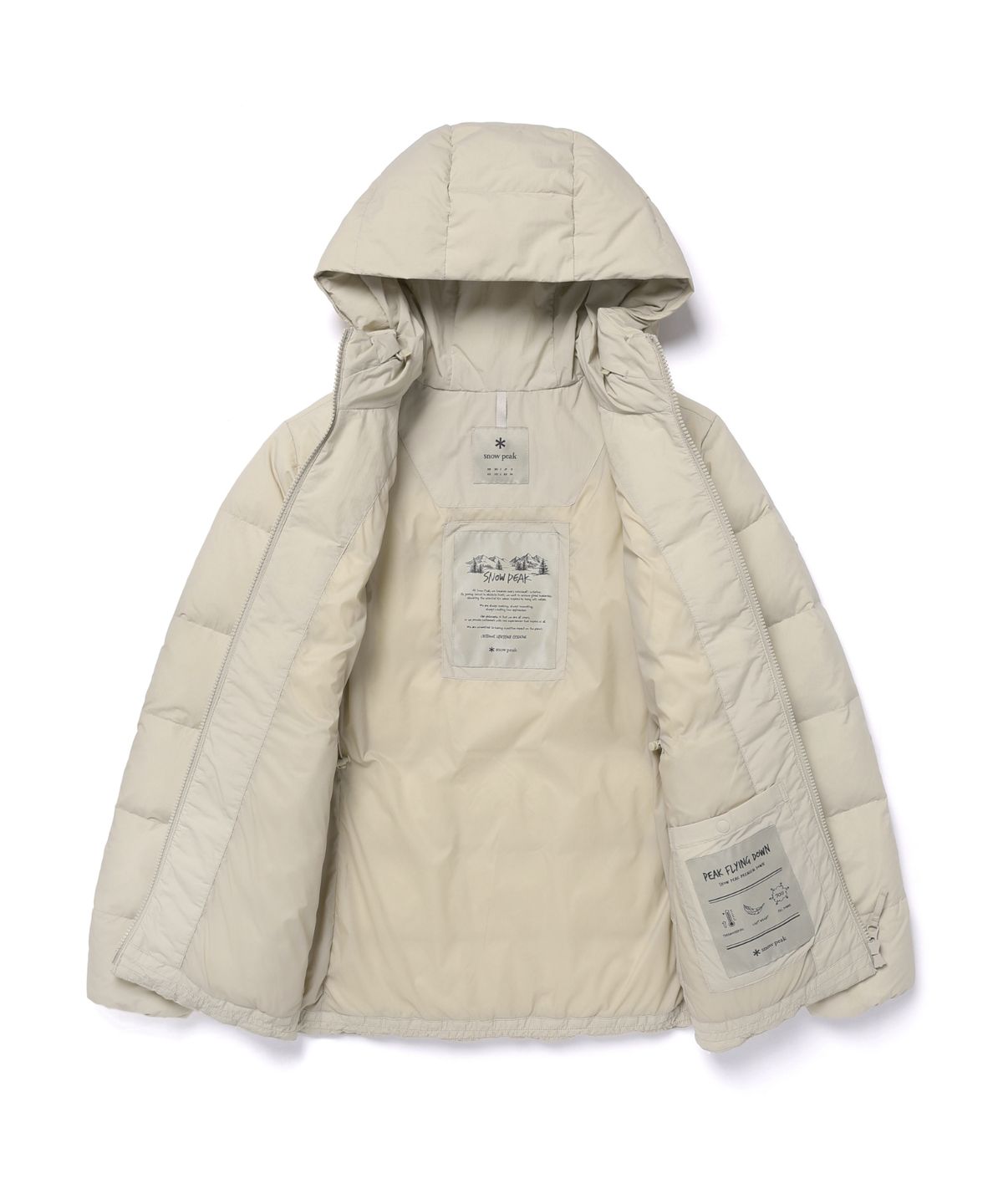 스노우피크 어패럴(SNOWPEAK APPAREL) 랜드에어 여성 후드 중기장 다운 자켓 (S25WWGDJ69) Light Beige
