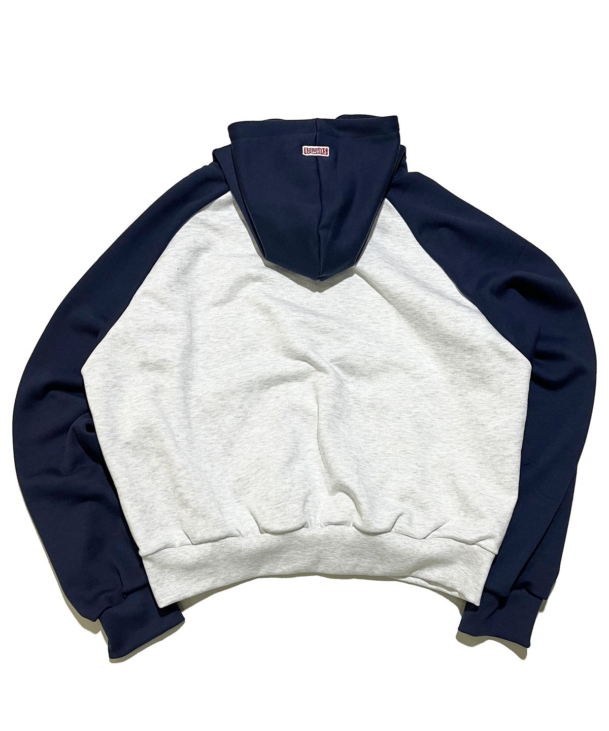 스케이터락(SK8ER ROCK) Star Patchwork Raglan Sweat Hoodie ((whitemelange*navy))