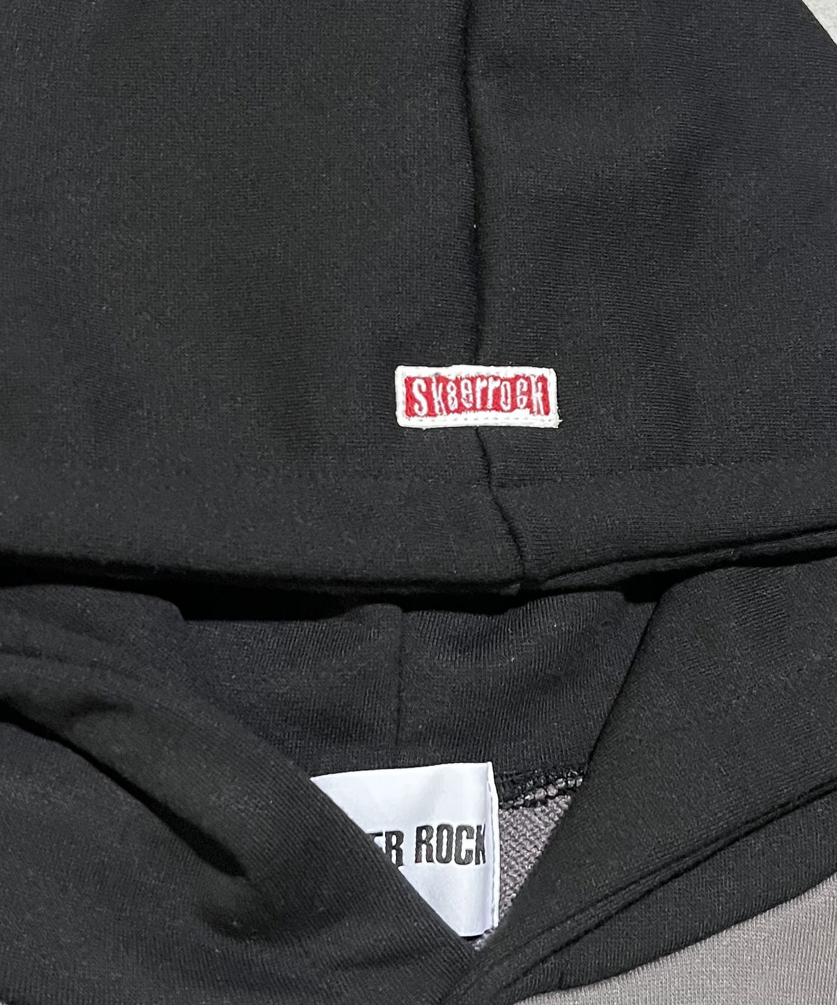 스케이터락(SK8ER ROCK) Star Patchwork Raglan Sweat Hoodie ((darkgray*black))
